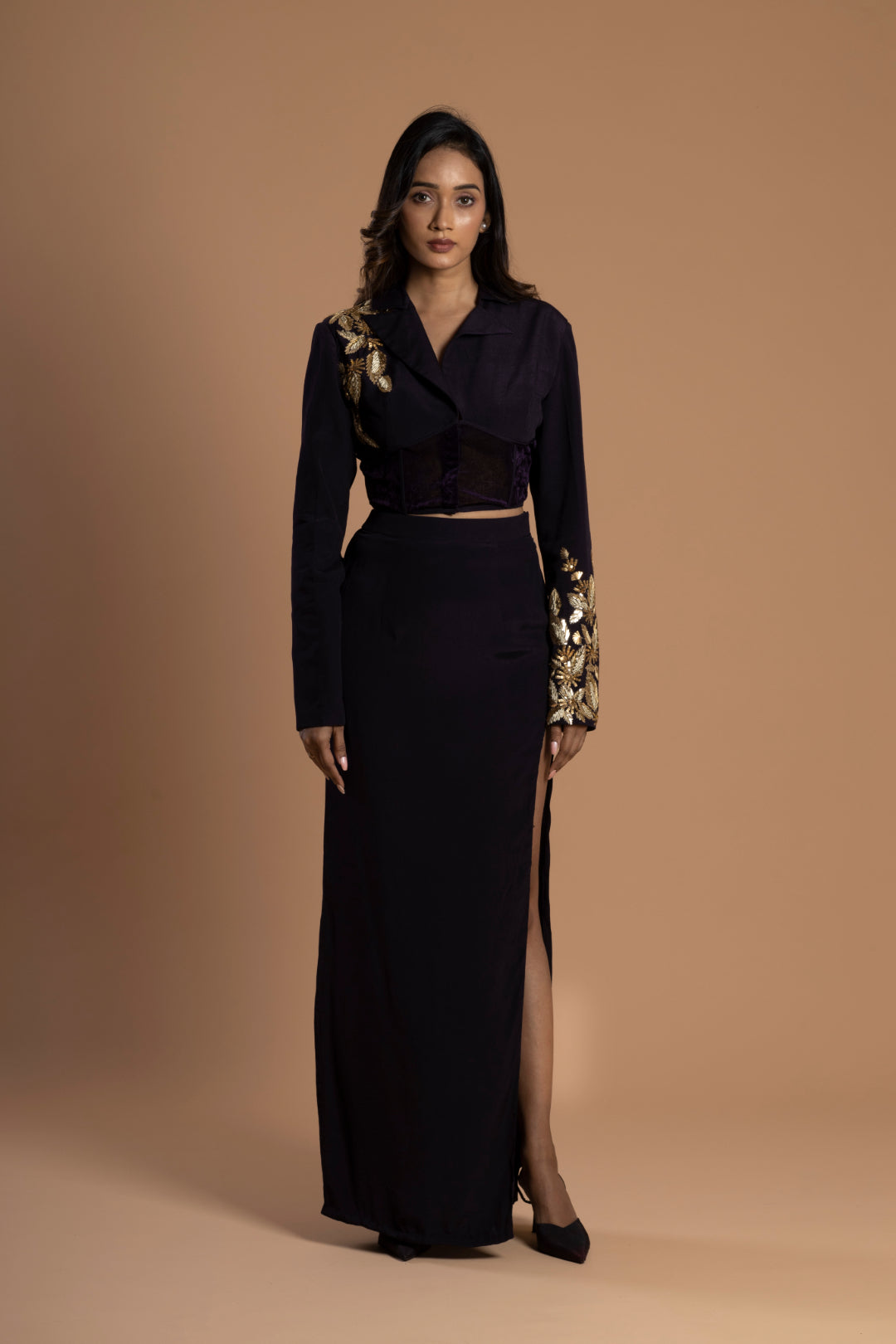 Royal Crop Blazer Set