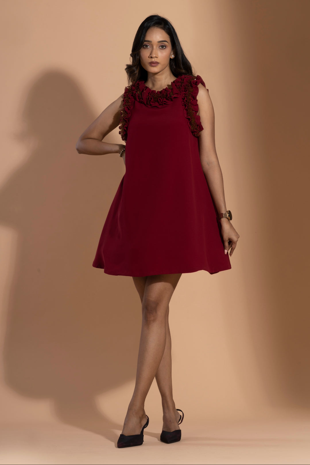 Scarlet Ruffle Dress