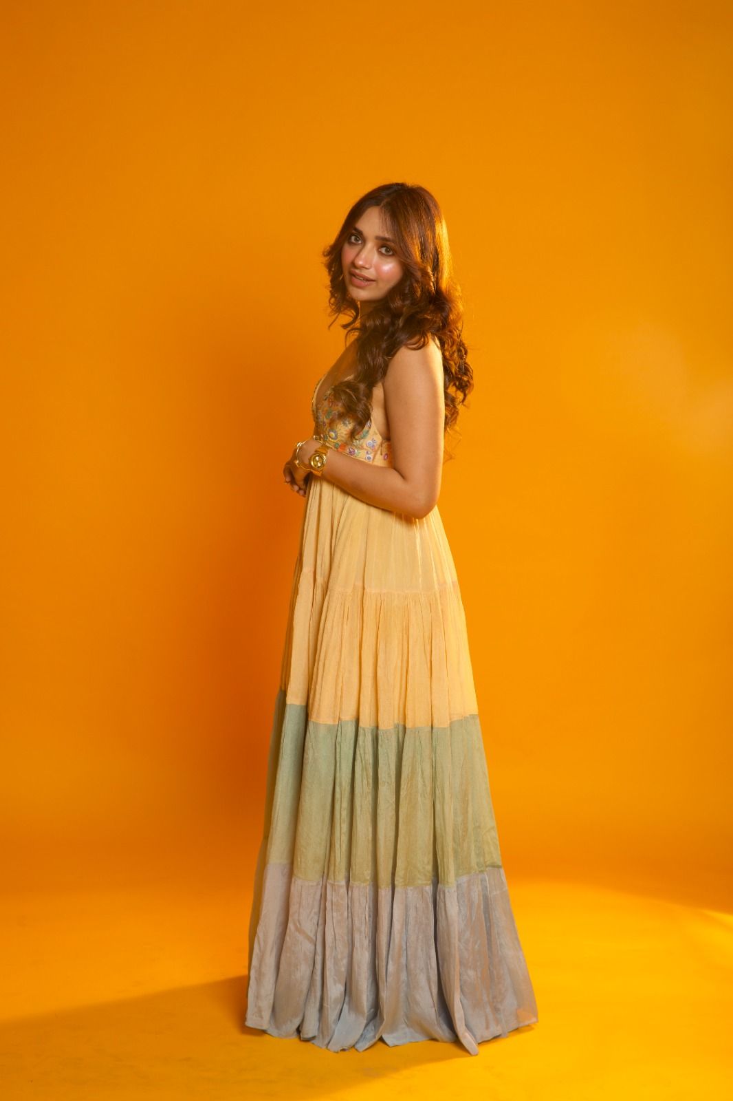 Jiya Shankar in our Tiered Maxi Dress from Retro-Spection