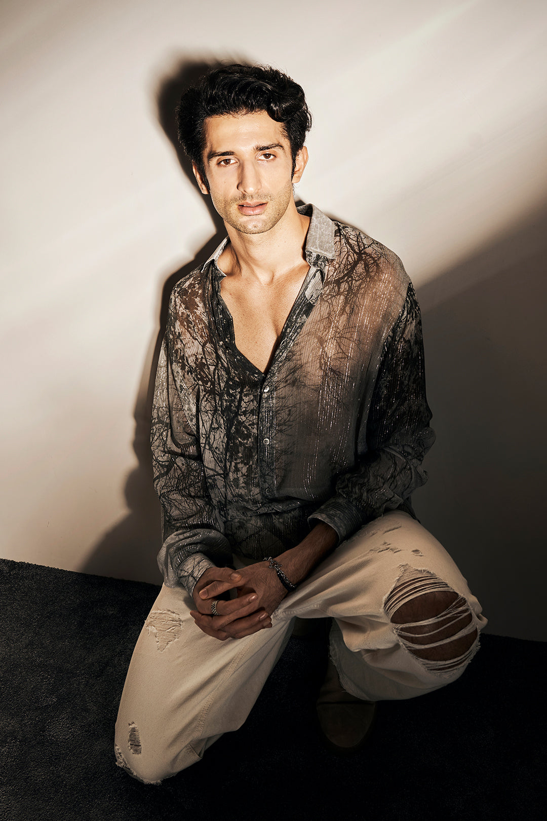 Sidhant Gupta in our Forest Printed Lurex Shirt from Matrix Collection