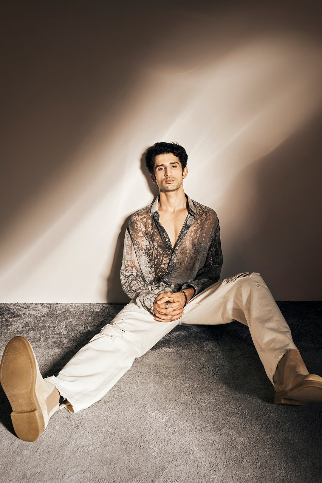 Sidhant Gupta in our Forest Printed Lurex Shirt from Matrix Collection