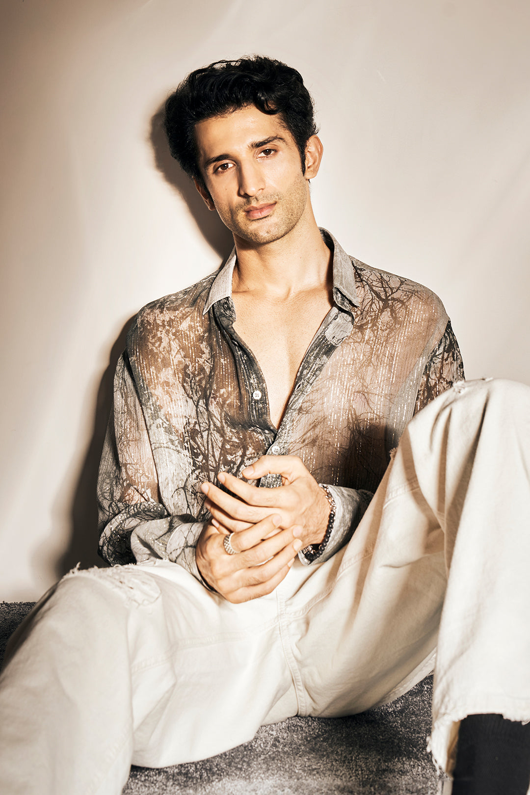 Sidhant Gupta in our Forest Printed Lurex Shirt from Matrix Collection