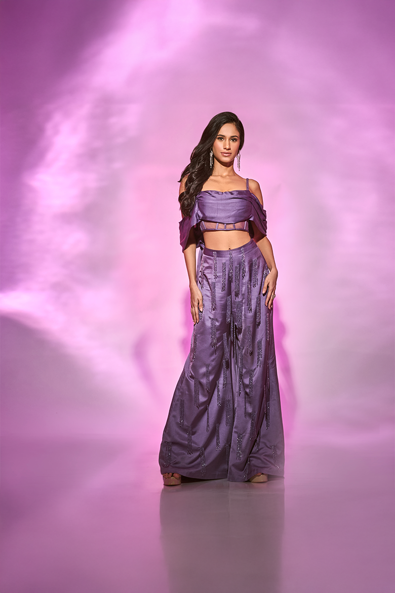 Tassle Flared Pants with Coset Top