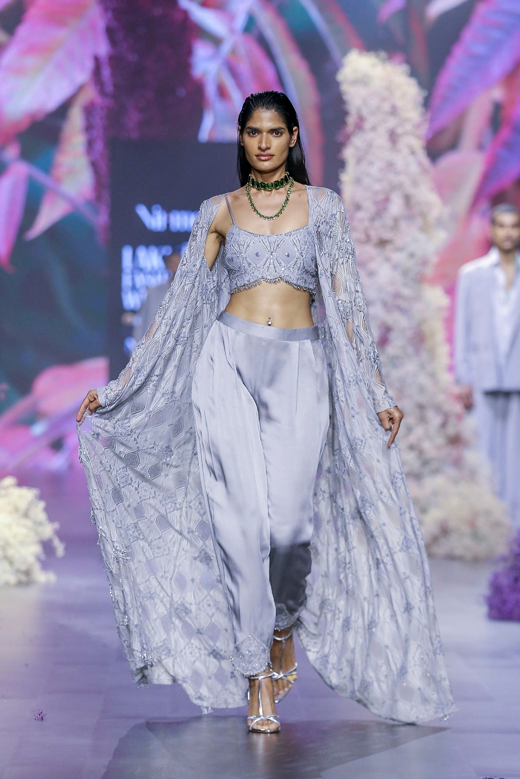 Embroidered Shrug Set