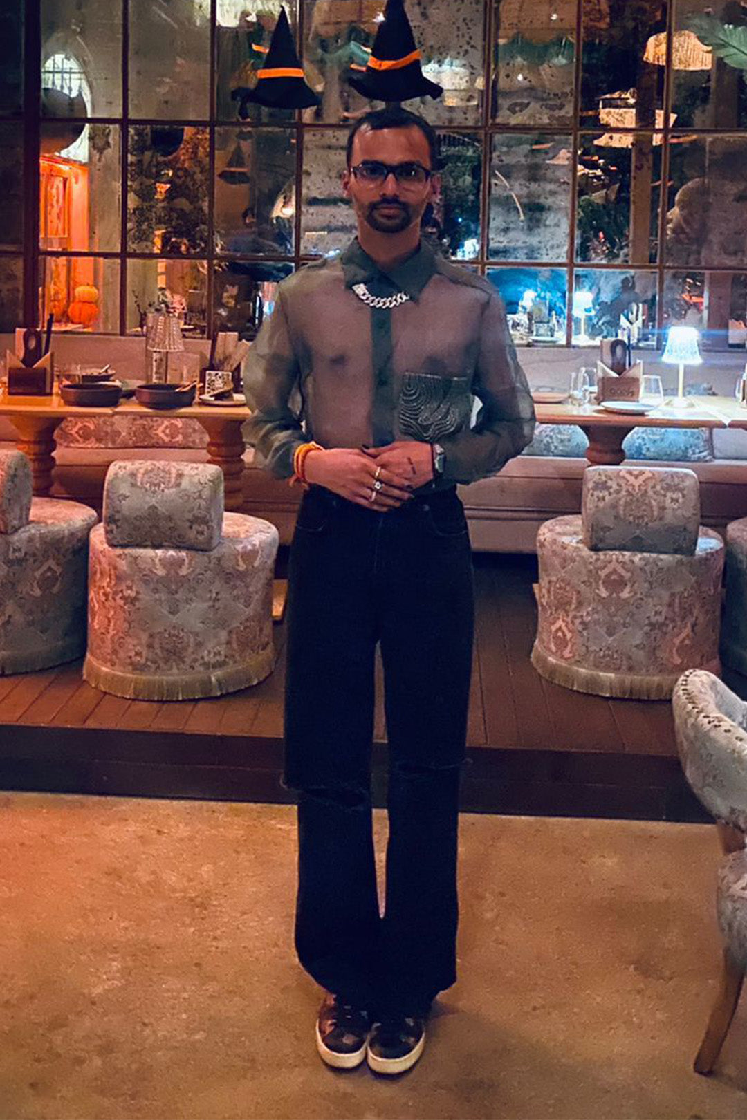 Sanjay Dauhaliya in our Green Organza Pocket Shirt from Ancienne Collection