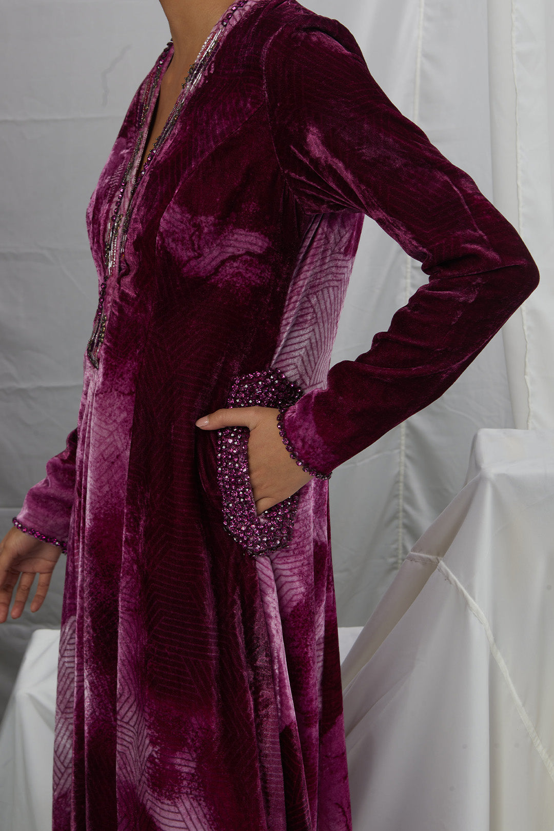 Embroidered Anarkali with Pants