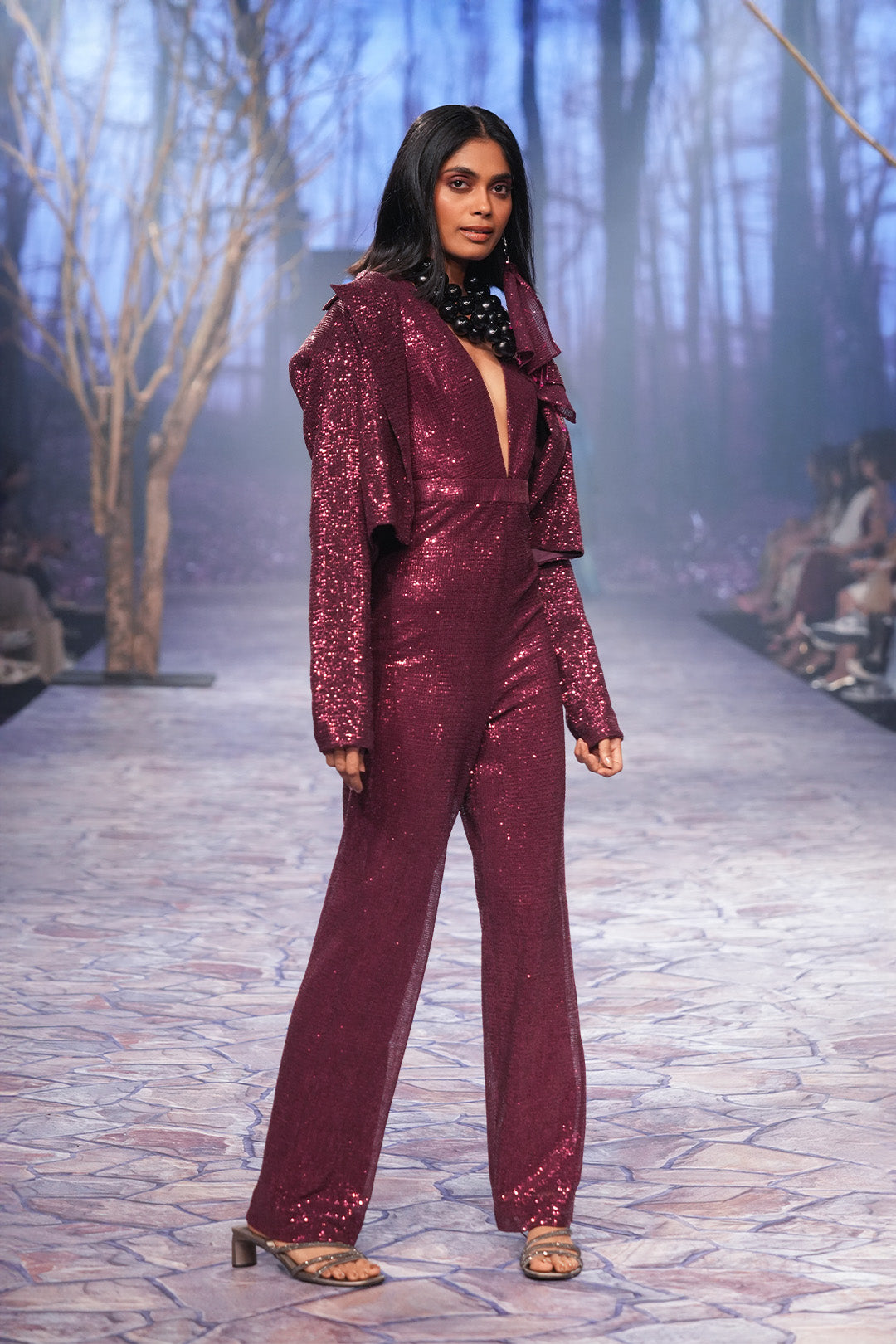 Sequin Jumpsuit & Crop Blazer