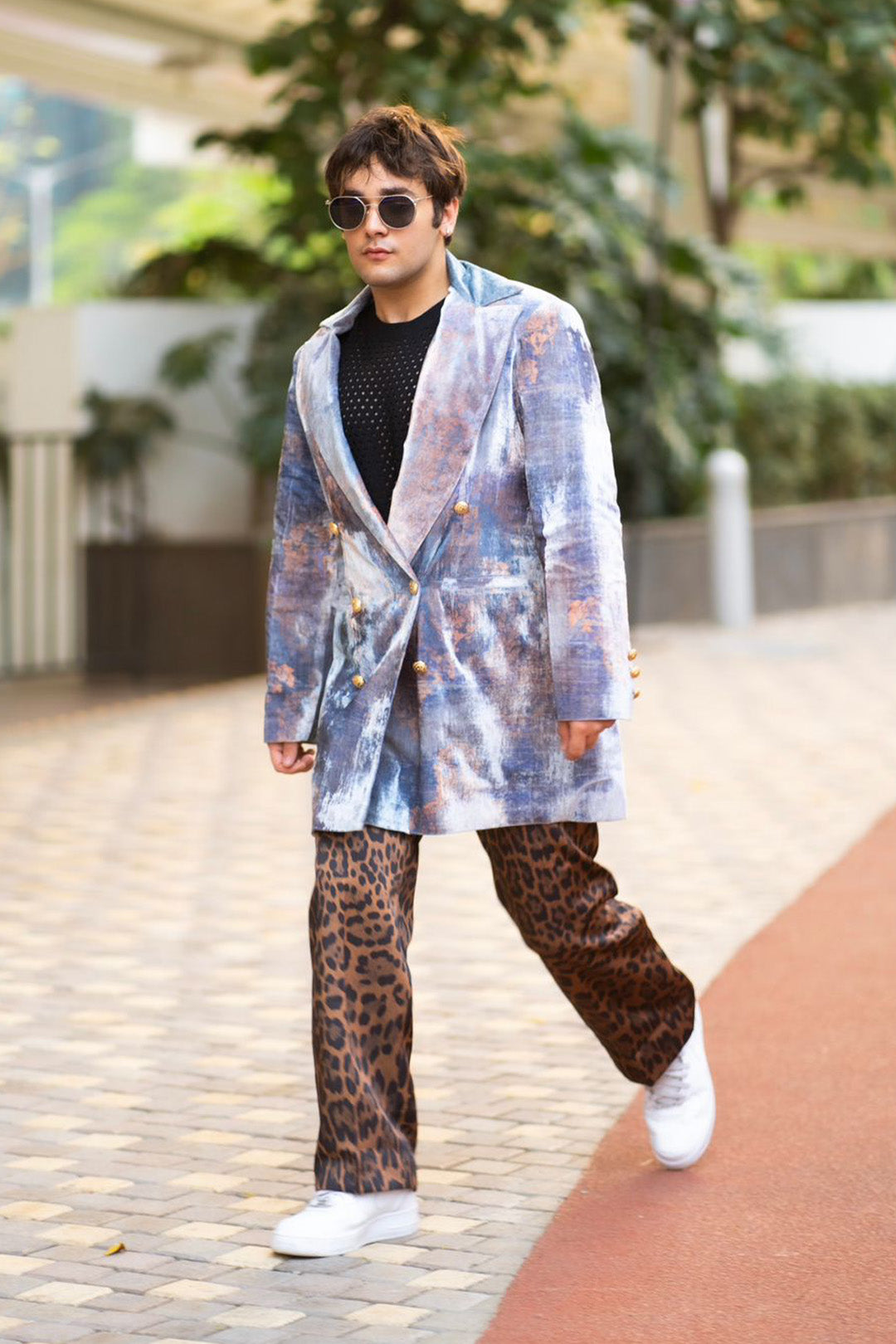 Janak Valecha in our Grey Velvet Blazer Dress from Ancienne Collection