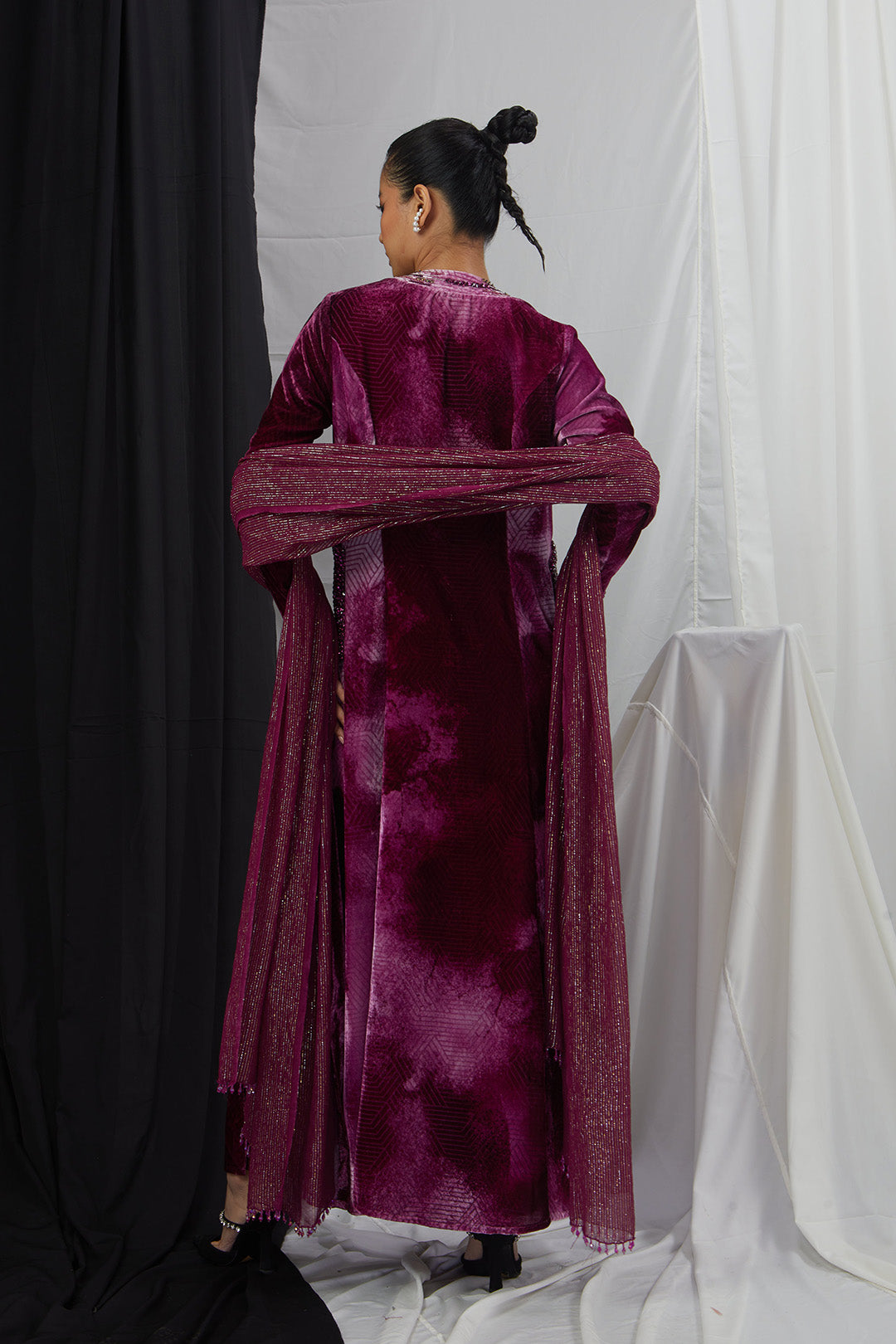 Embroidered Anarkali with Pants