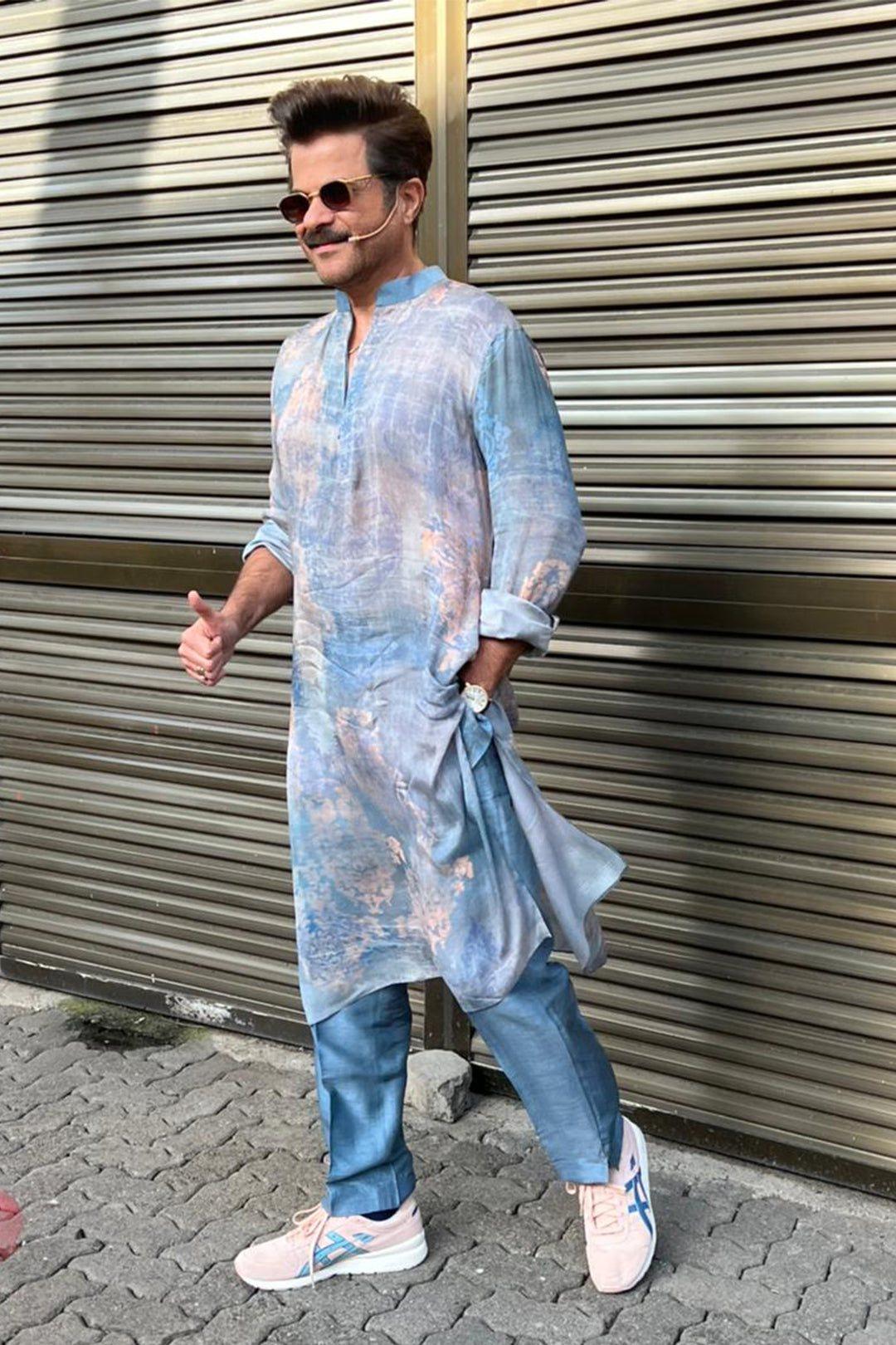 Anil Kapoor in our Grey Printed Kurta with Pants from Ancienne