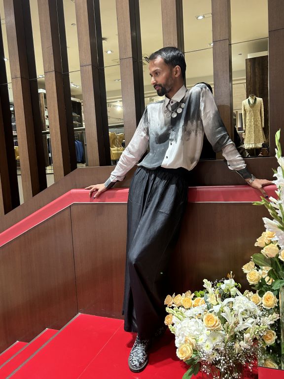 Sanjay Dauhaliya in our Printed Crepe Shirt from Matrix Collection