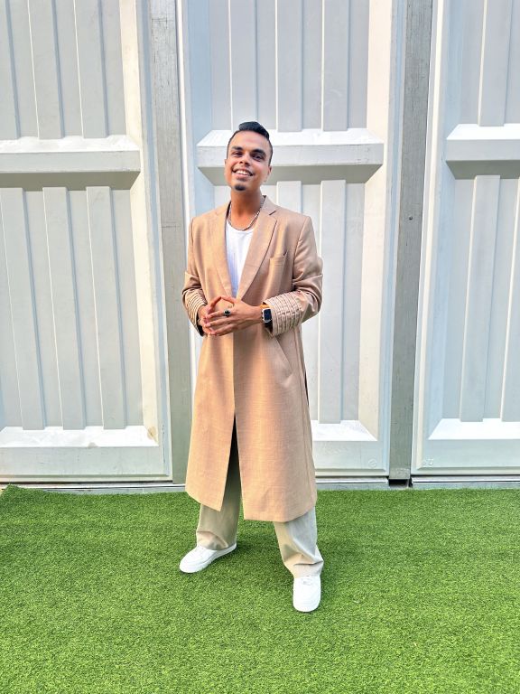 Shravan in Beige Trench with Cording detailing and Belt from Ancienne Collection