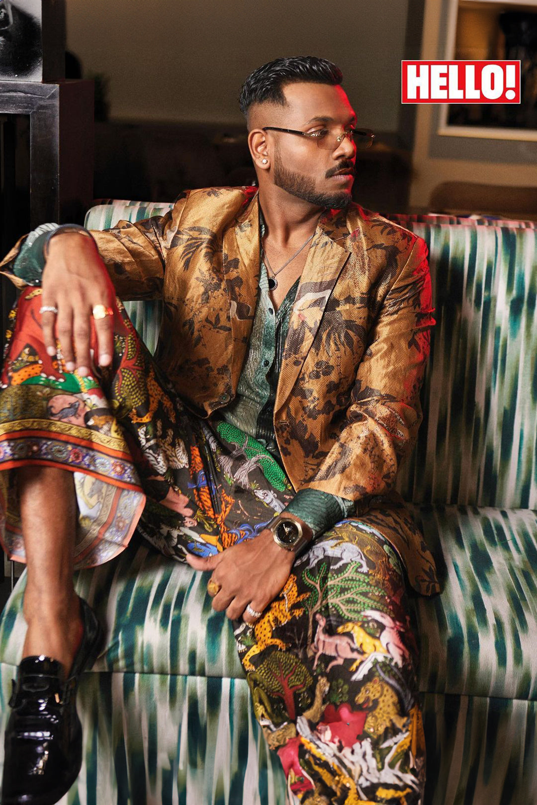 King in Nirmooha's Emerald Lurex Printed Shirt From Matrix Collection