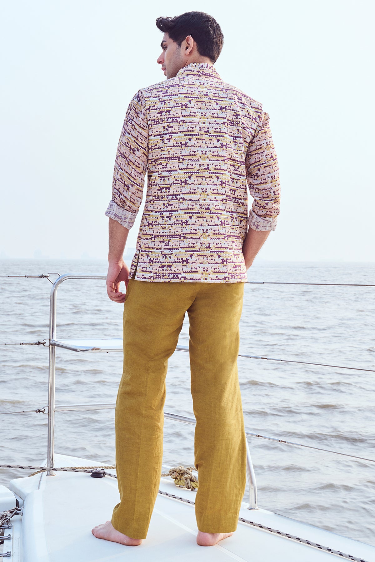 Sequin Printed Bandi with Sequin Printed Shirt & Straight Pants