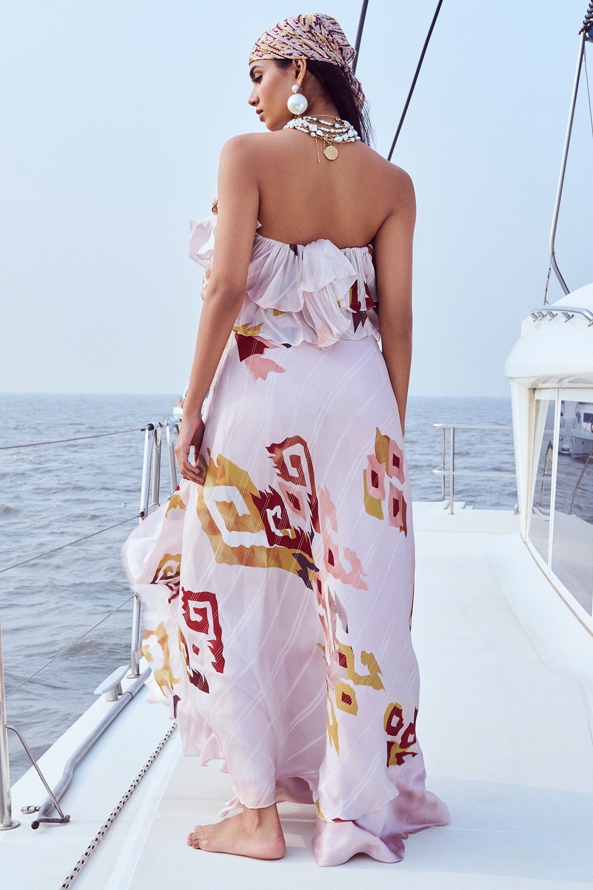 Patola Printed Off Shoulder Maxi Dress