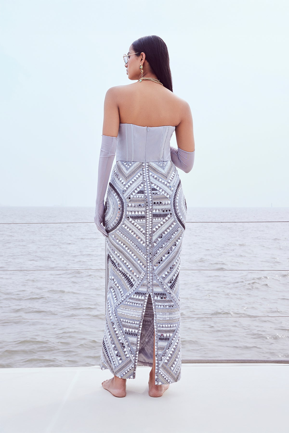 Hand Embriodered Gown with Gloves