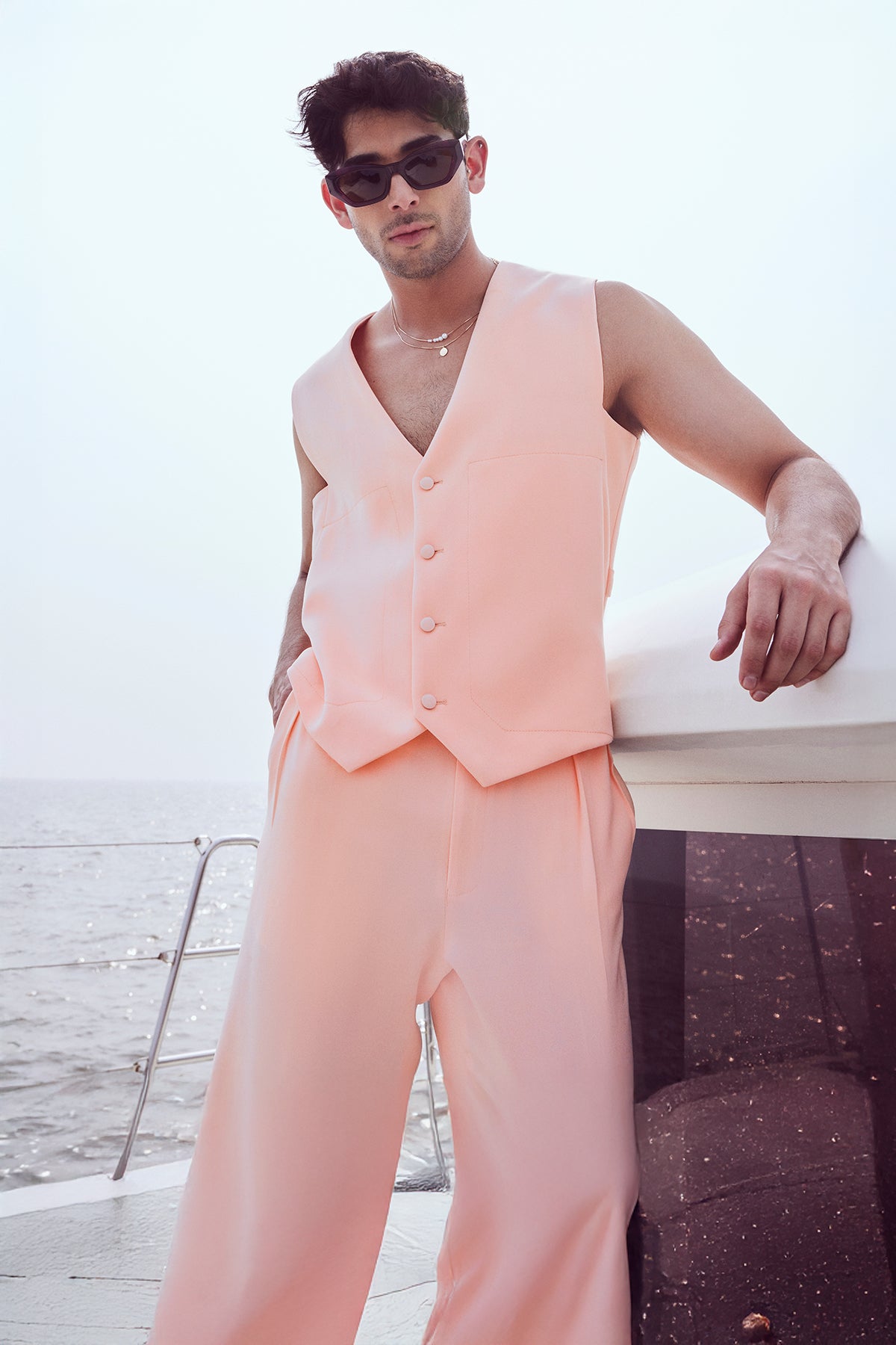 Straight Pants with Pleat detailing