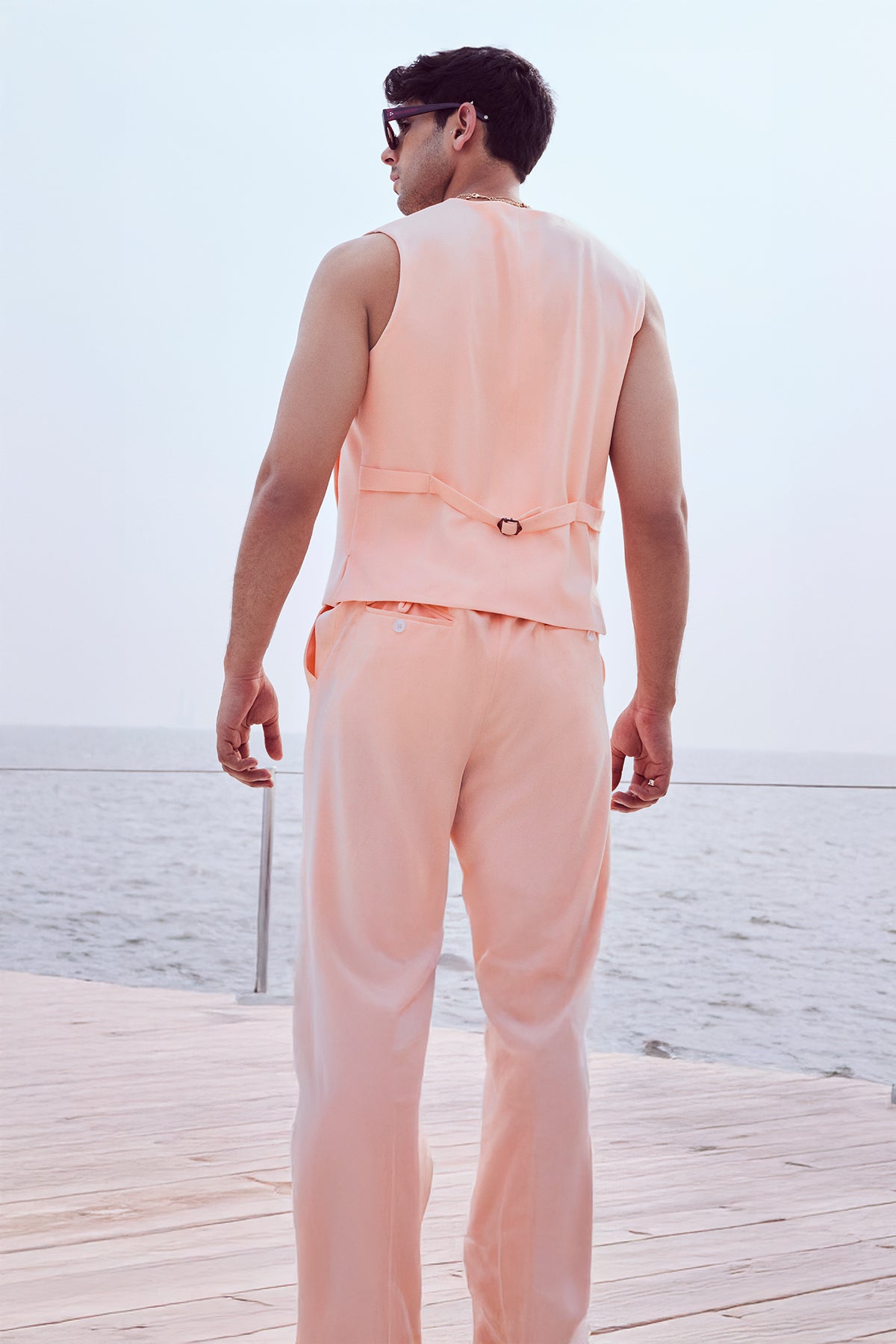 Straight Pants with Pleat detailing