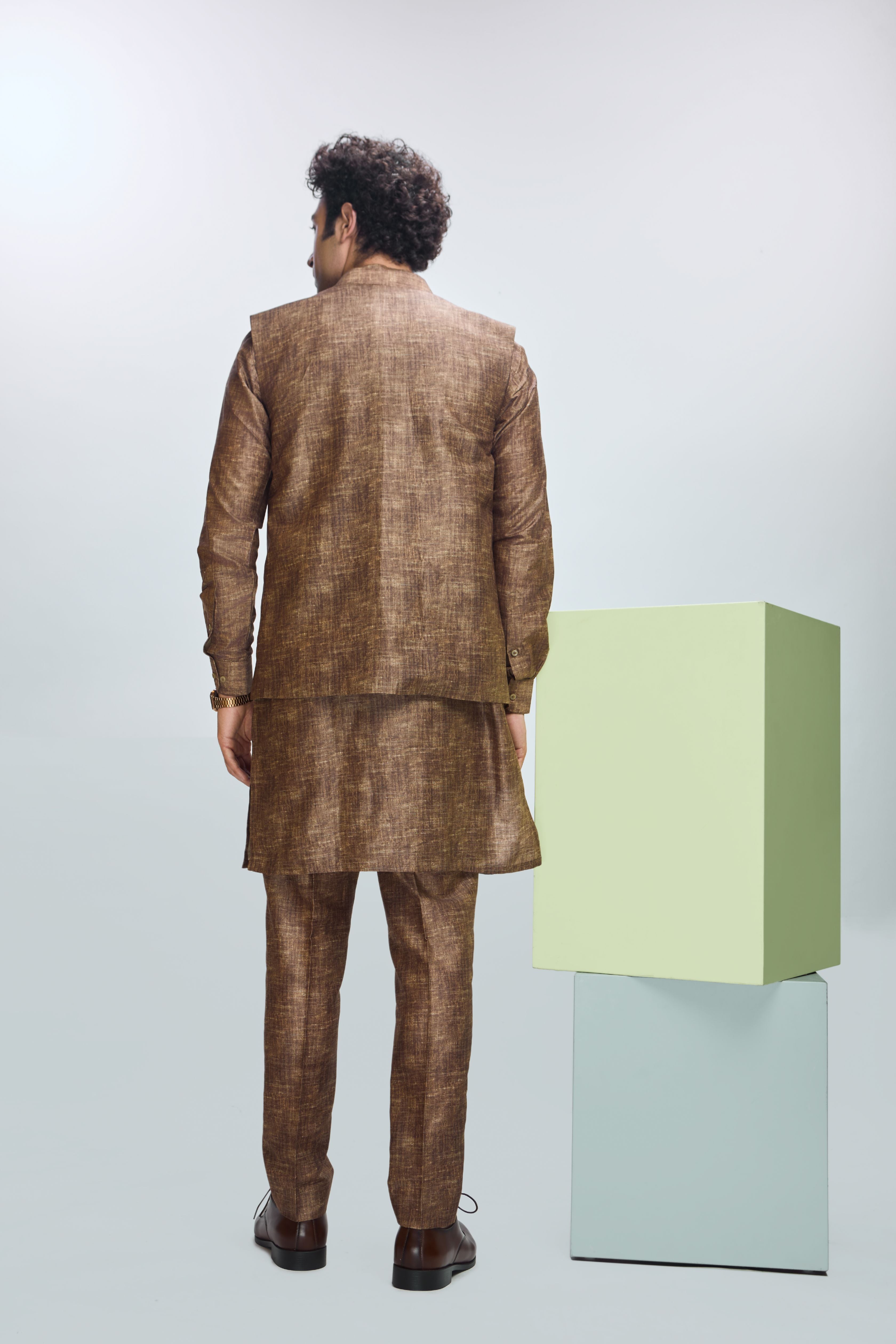 Embroidered Bundi with Kurta & Straight Pants