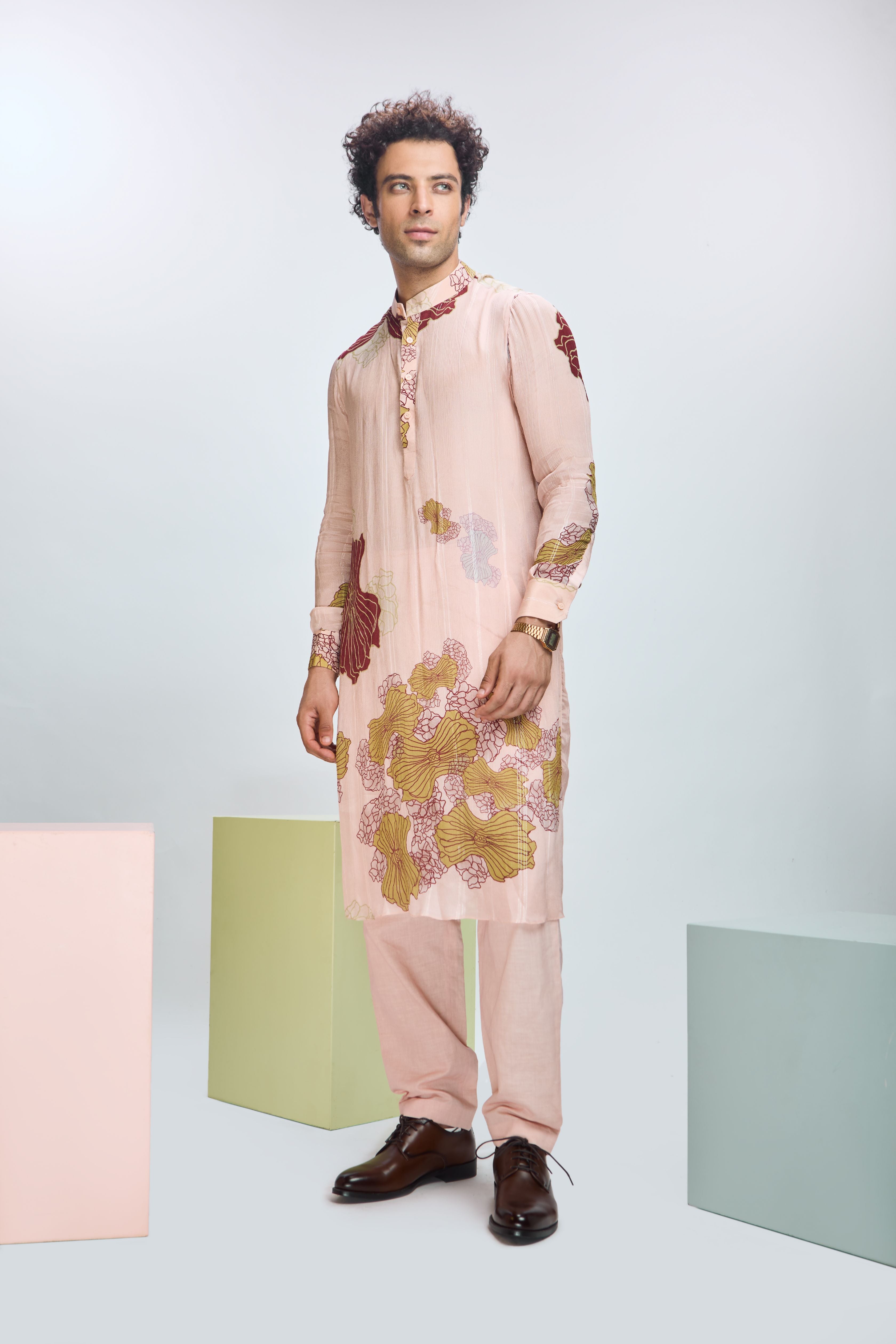 Printed Bundi with Kurta & Straight Pants