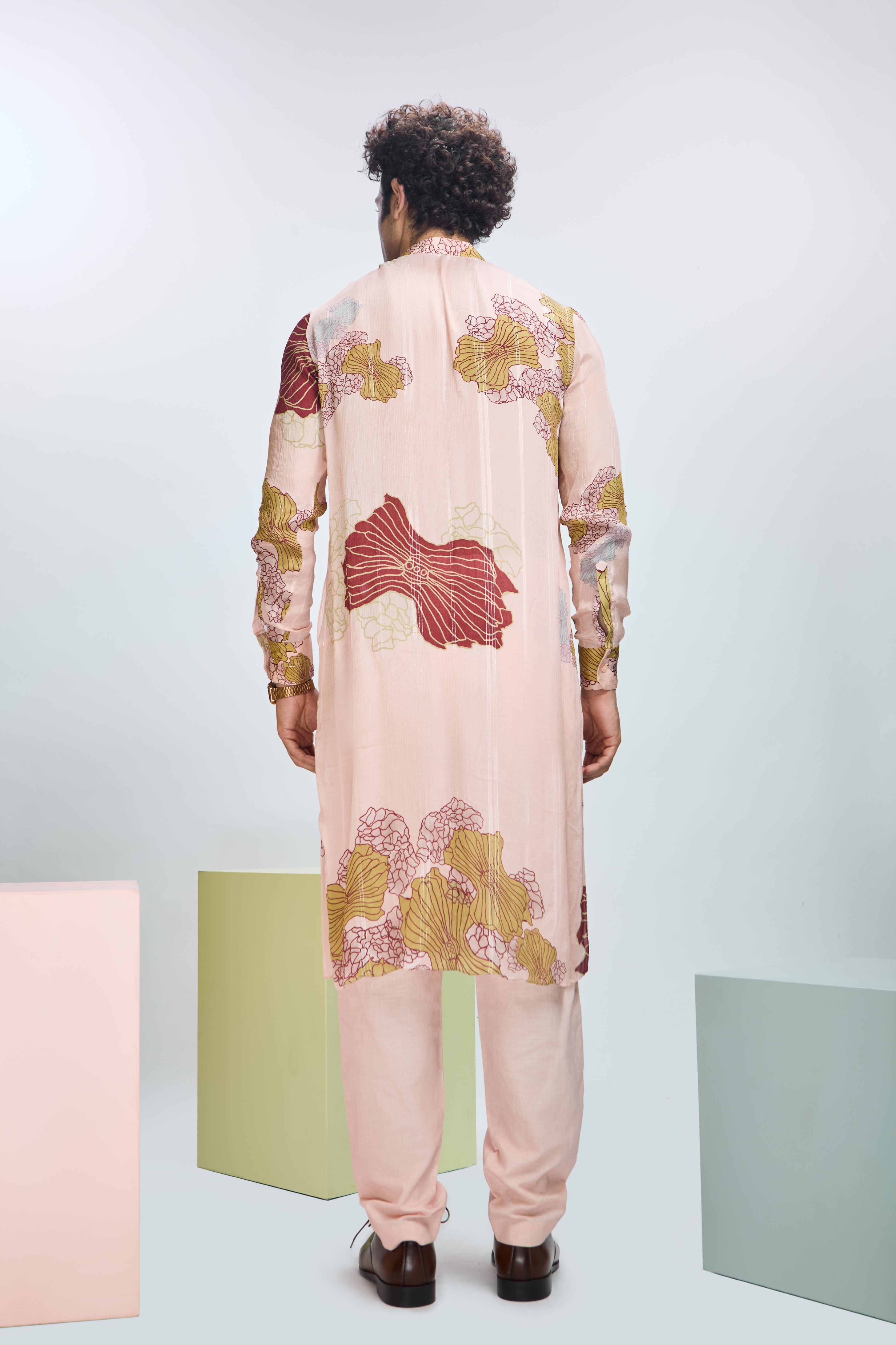 Printed Bundi with Kurta & Straight Pants