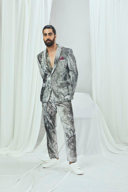 Velvet Printed Pants - Sale