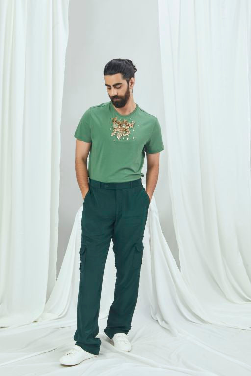 Emerald Embroidered T-shirt - Sale
