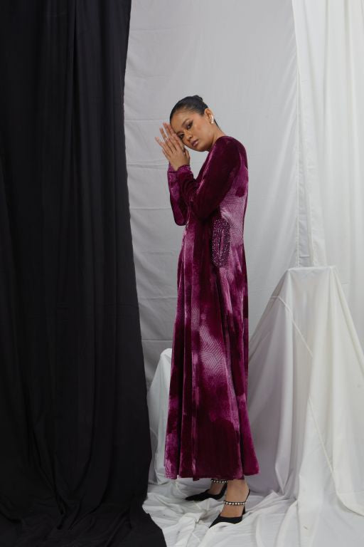 Embroidered Anarkali with Pants