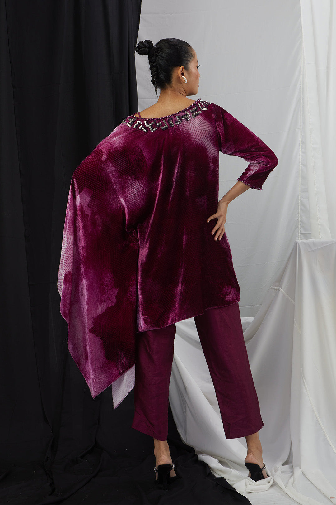Asymmetrical Kaftan Top with Pants
