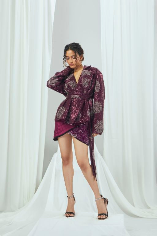 Embroidered asymmetrical mini skirt - Sale