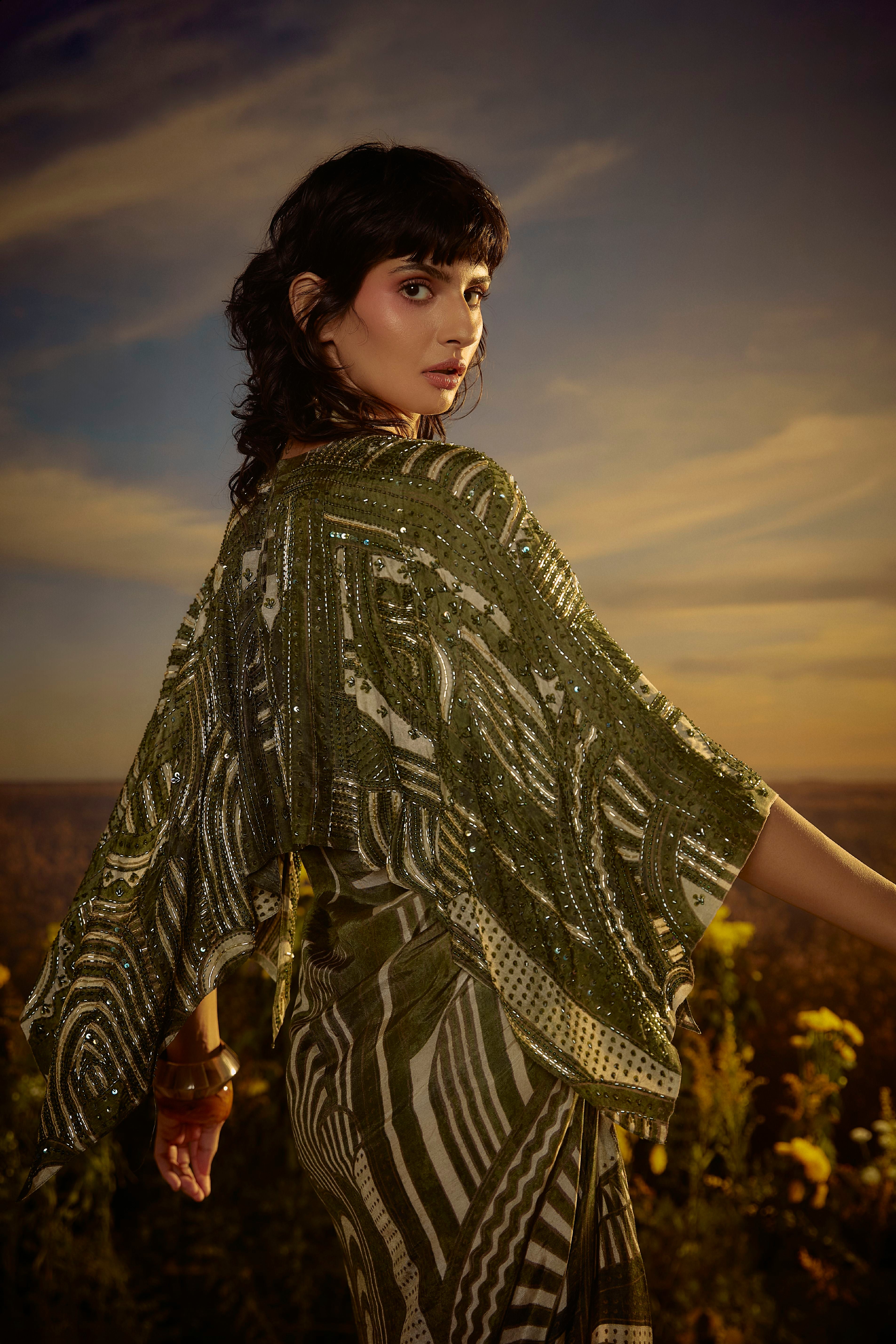 Embroidered Elegance Kaftan Dress