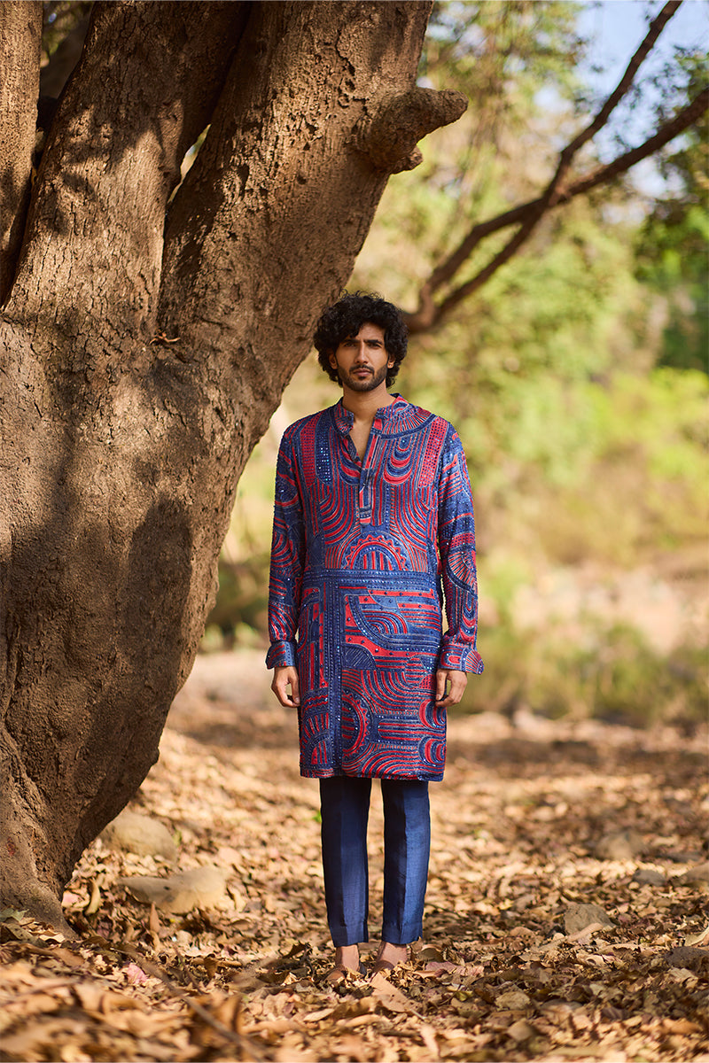 Indigo Maze Kurta Set