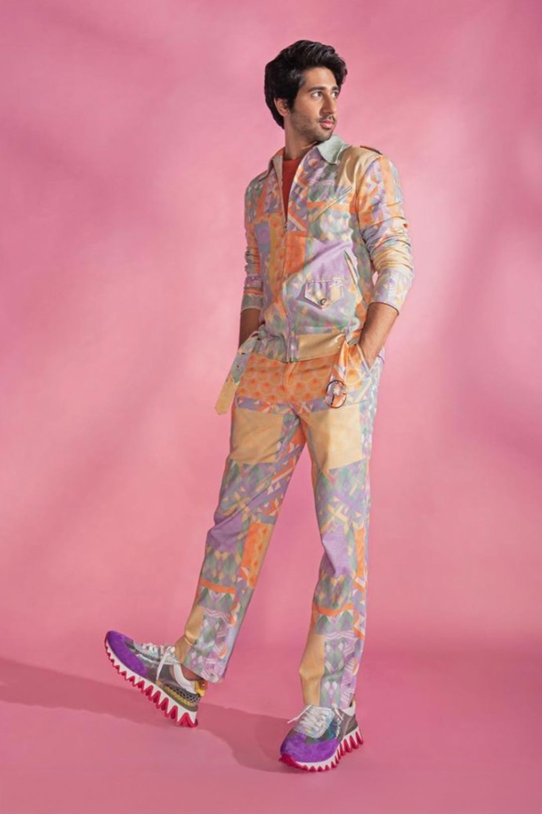 Vihaan Samat in our Multi-Geo Printed Denim Co-ord Set from Retro-Spection Collection