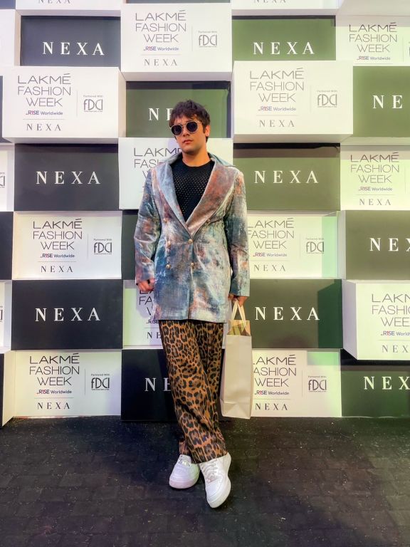 Janak Valecha in our Grey Velvet Blazer Dress from Ancienne Collection