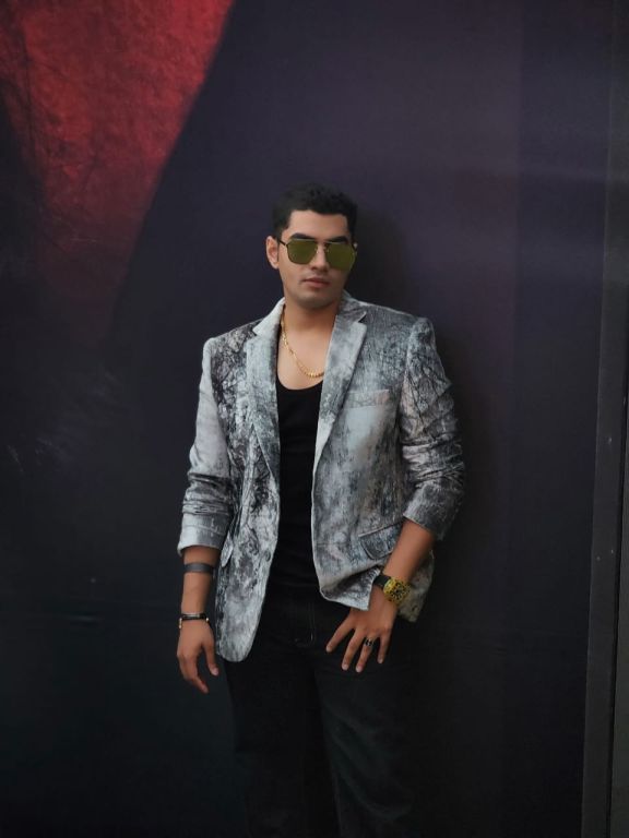 Sobo Guys in our Forest Printed Velvet Blazer from Matrix Collection