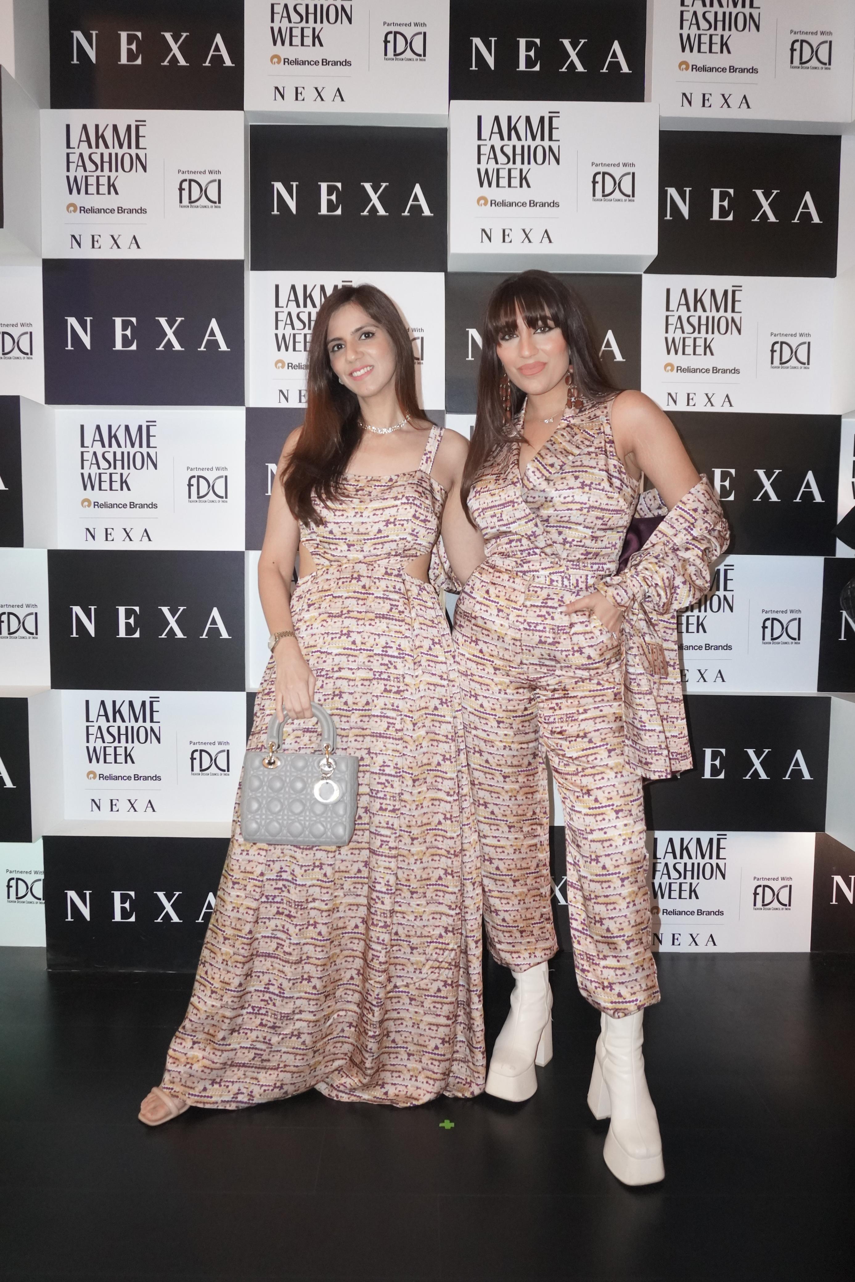 Natasha Moor in our Sequin Printed Long Blazer Set