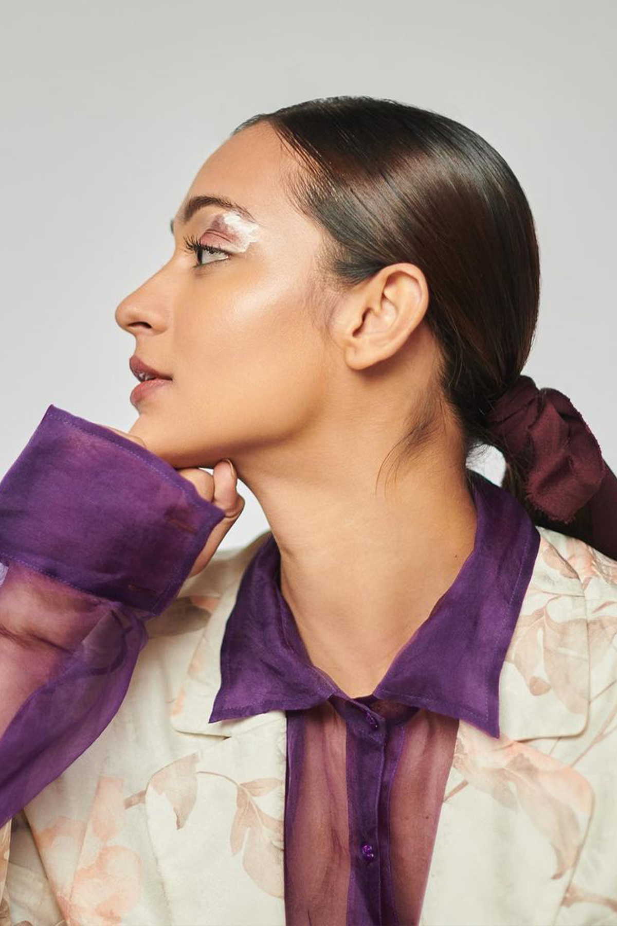 Deep Violet Purple Organza Shirt