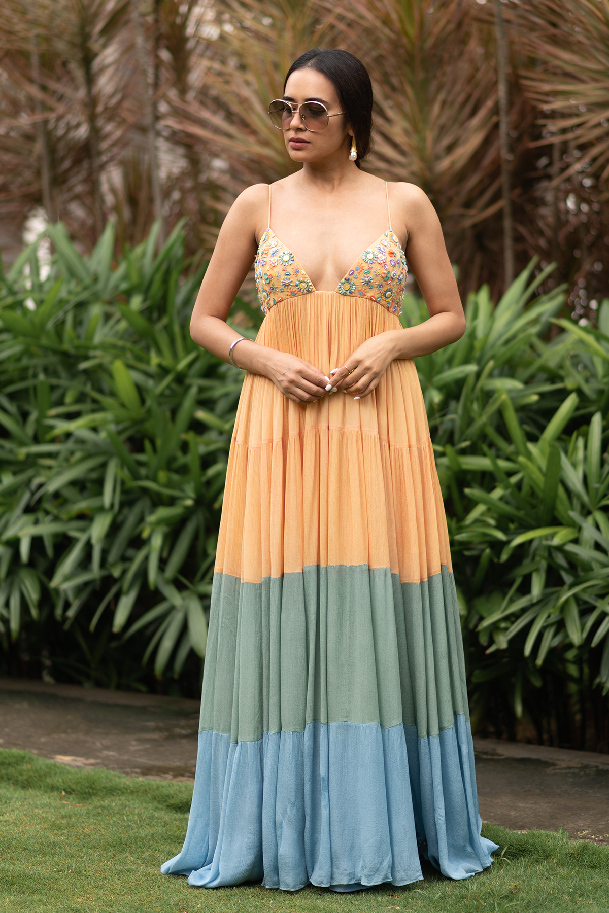 Priyanka Yadav in Tiered Maxi