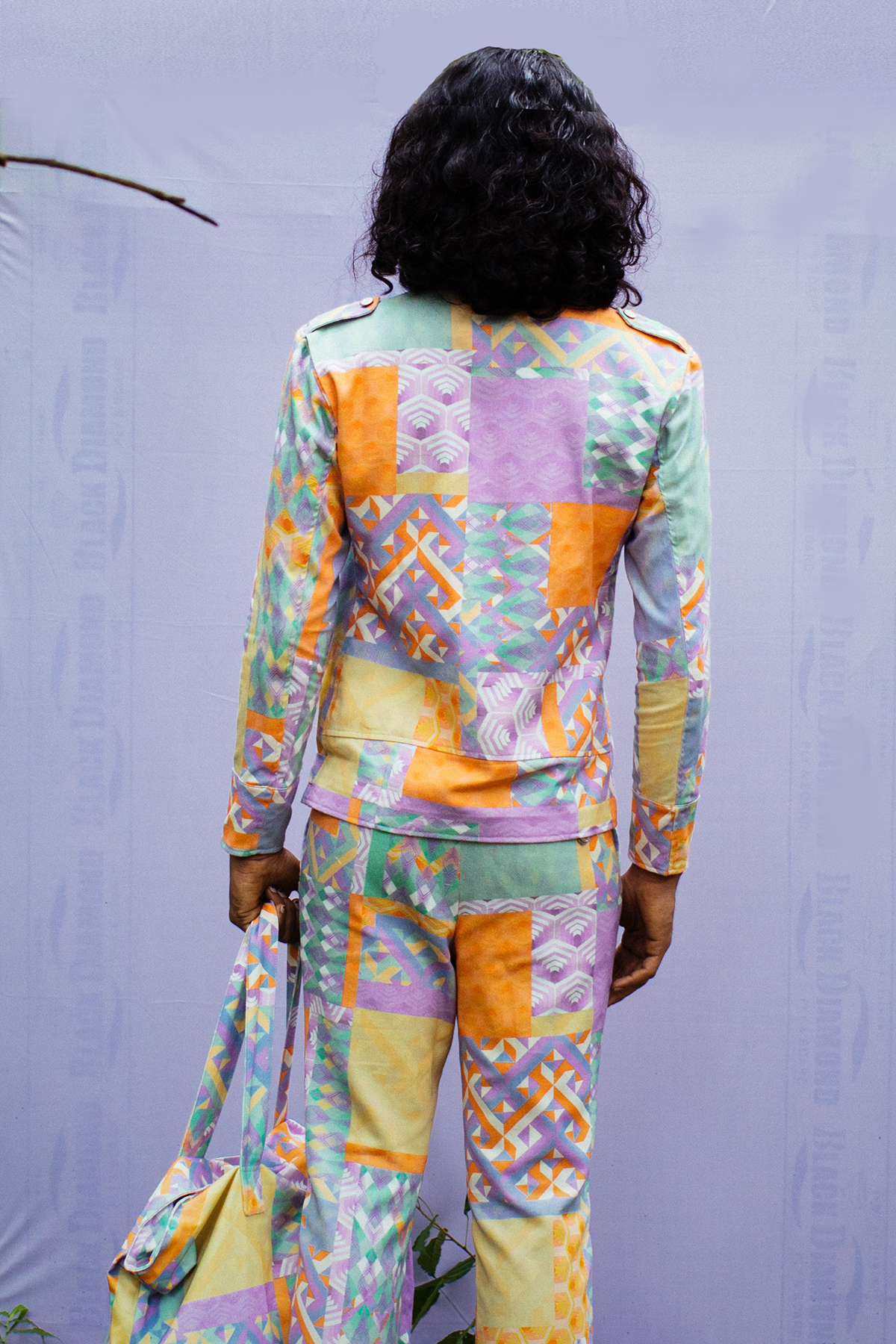 Multi-Geo Printed Denim Co-ord Set