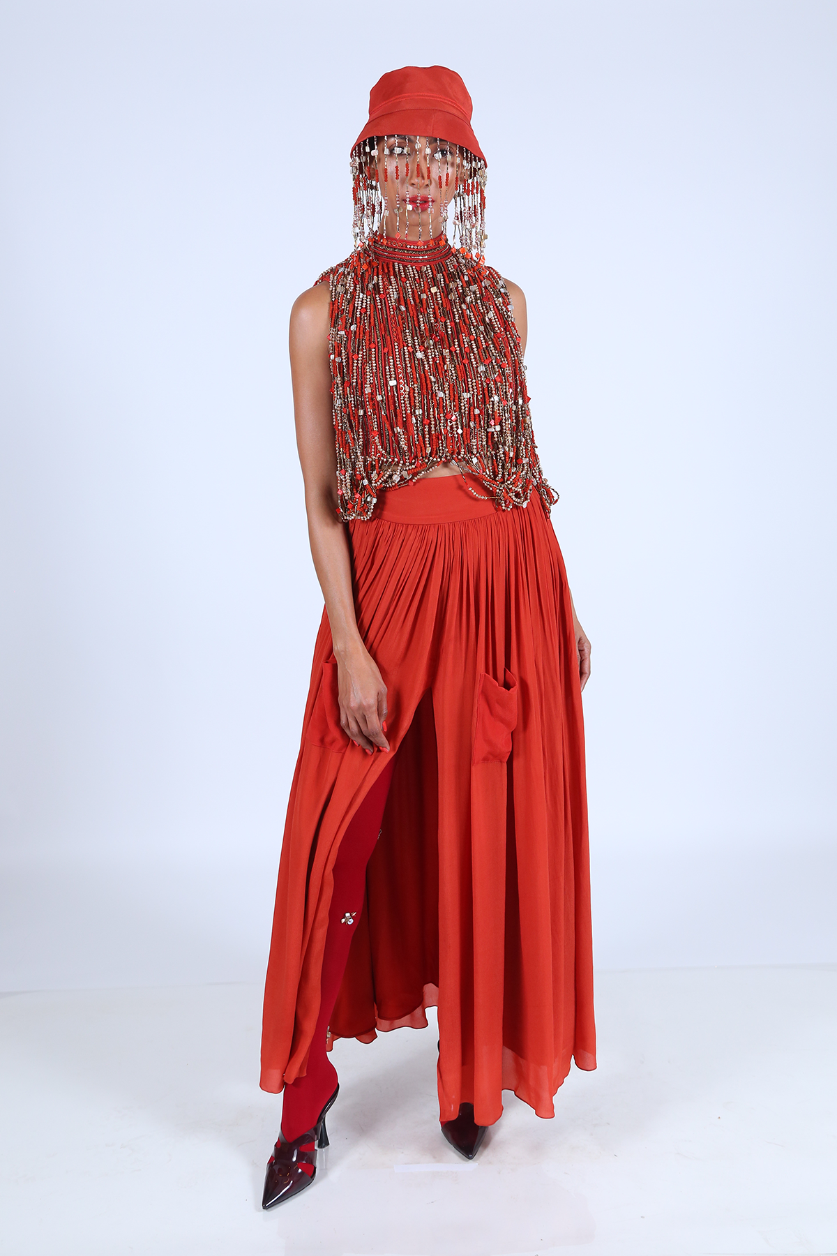 Hand-embroidered Tasseled Top