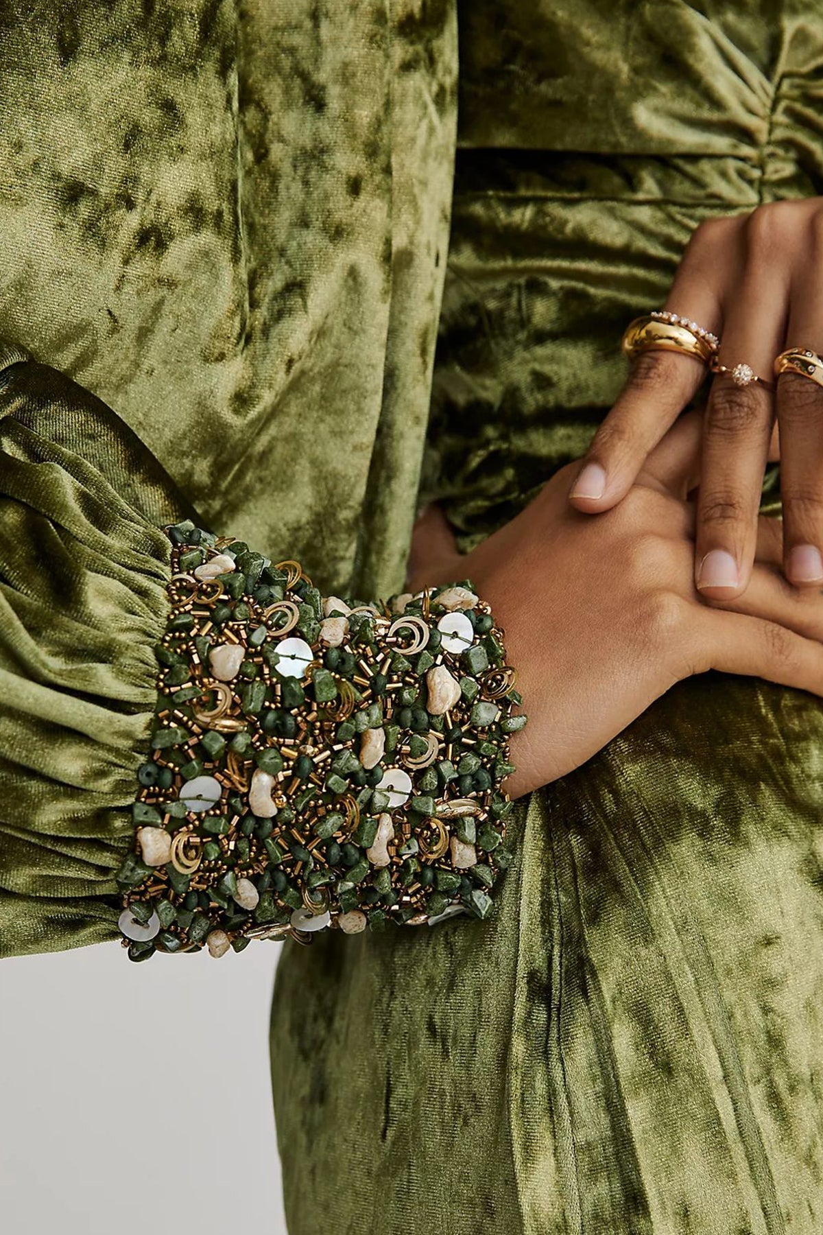 Olive Green Drape Dress