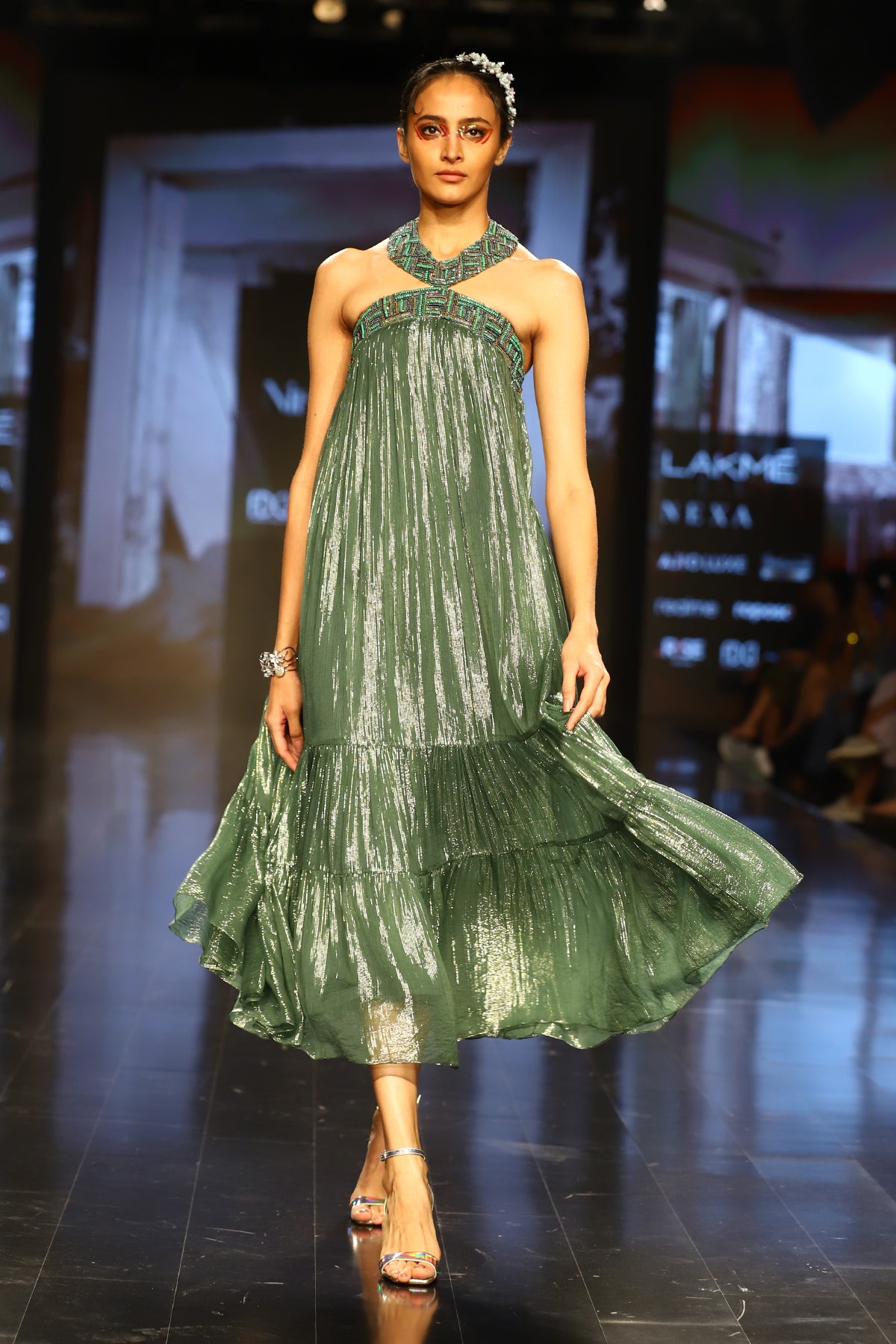 Halter Neck Midi Dress