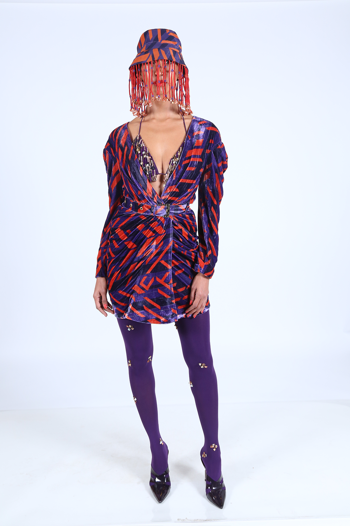 Purple Long-sleeved Dress