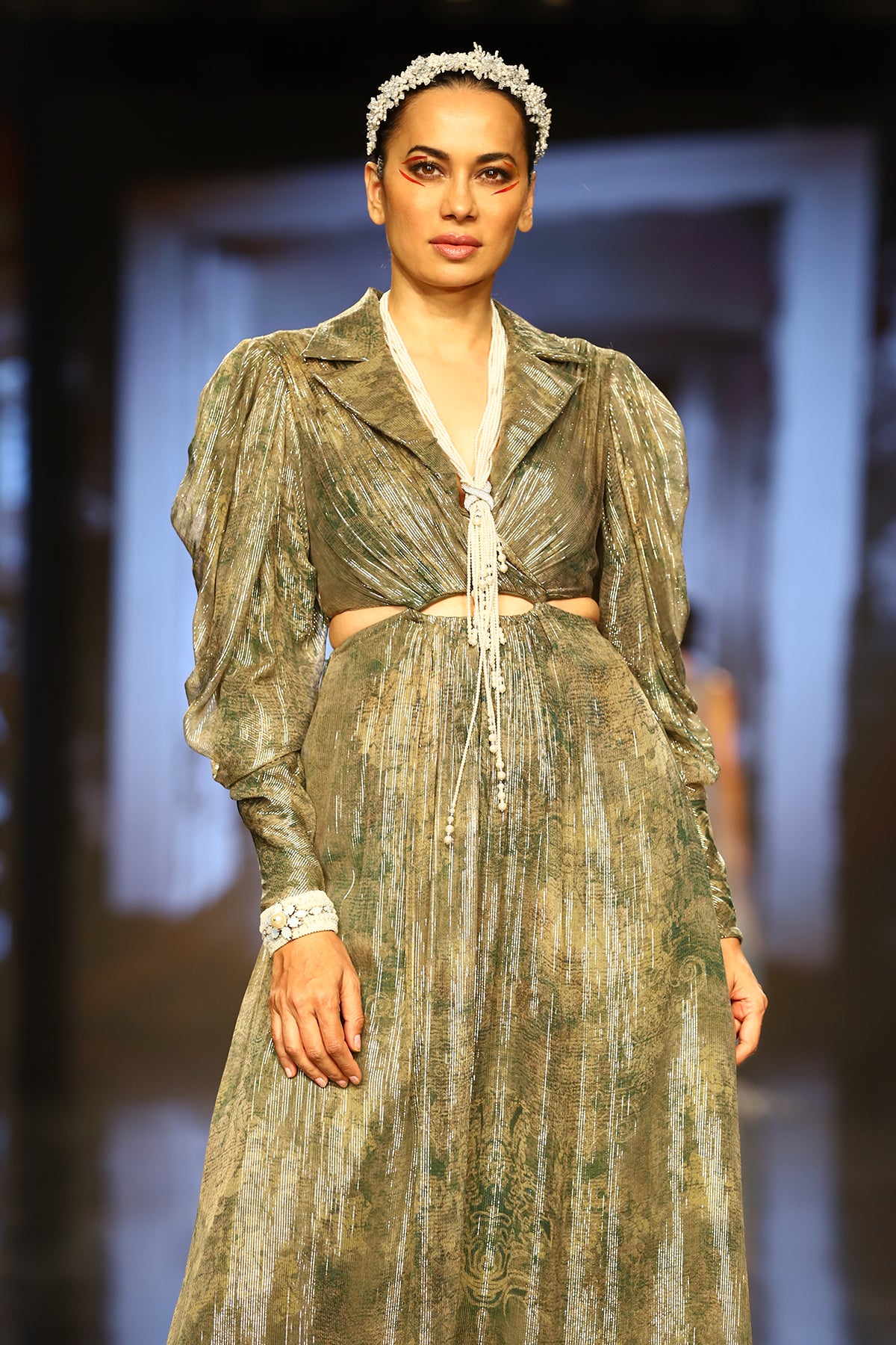 Green Cutout Midi Dress