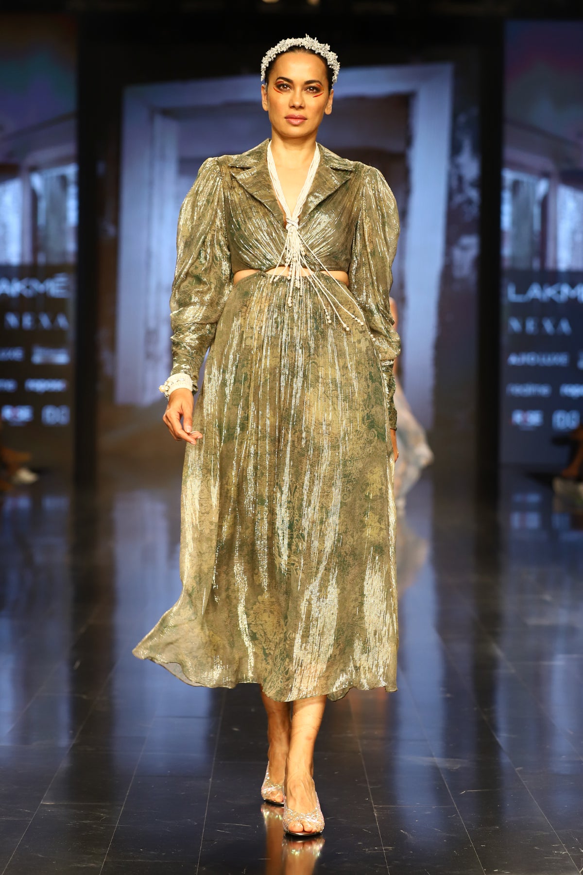 Green Cutout Midi Dress