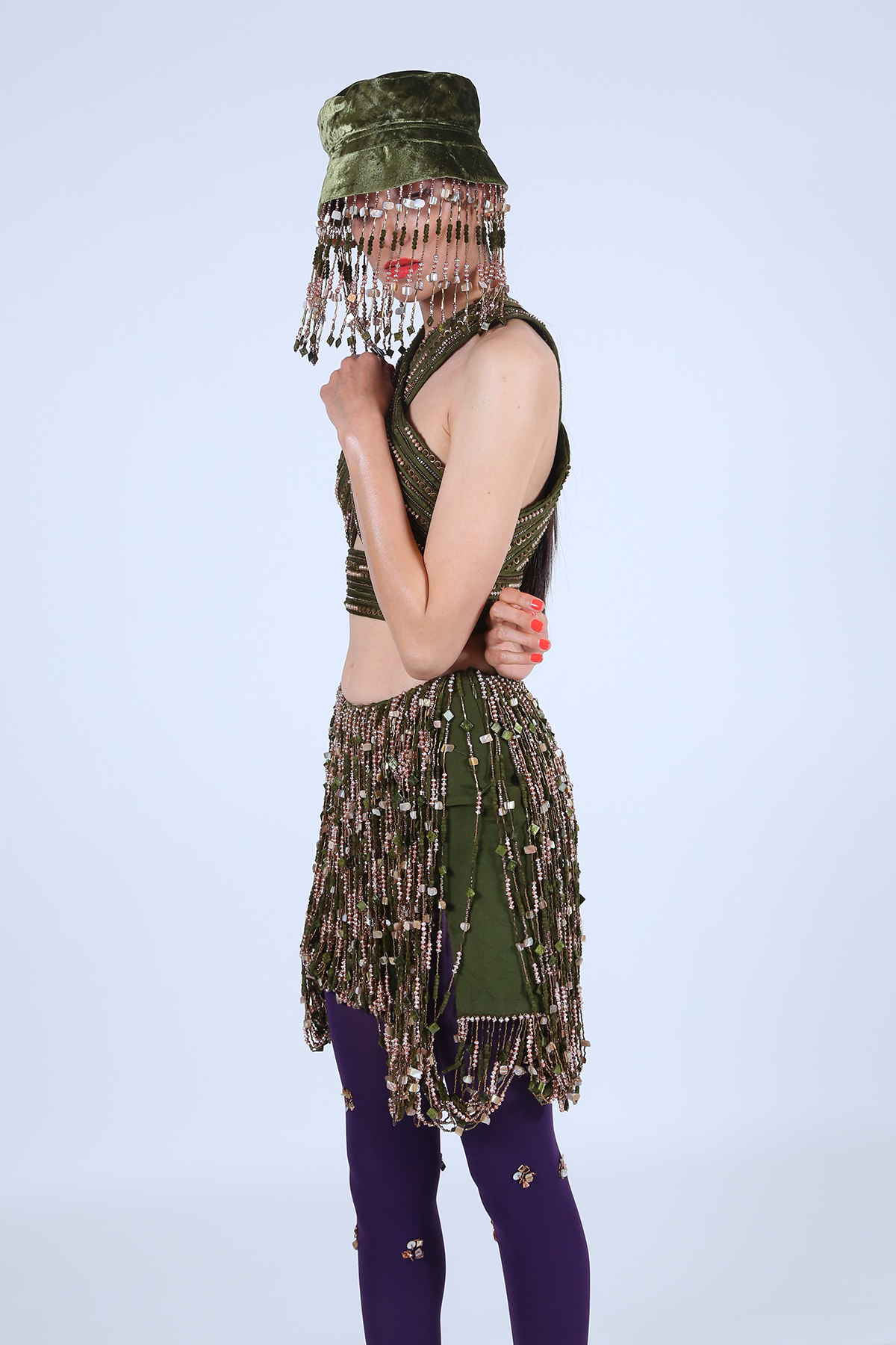 Hand-crafted Tasseled Short Skirt