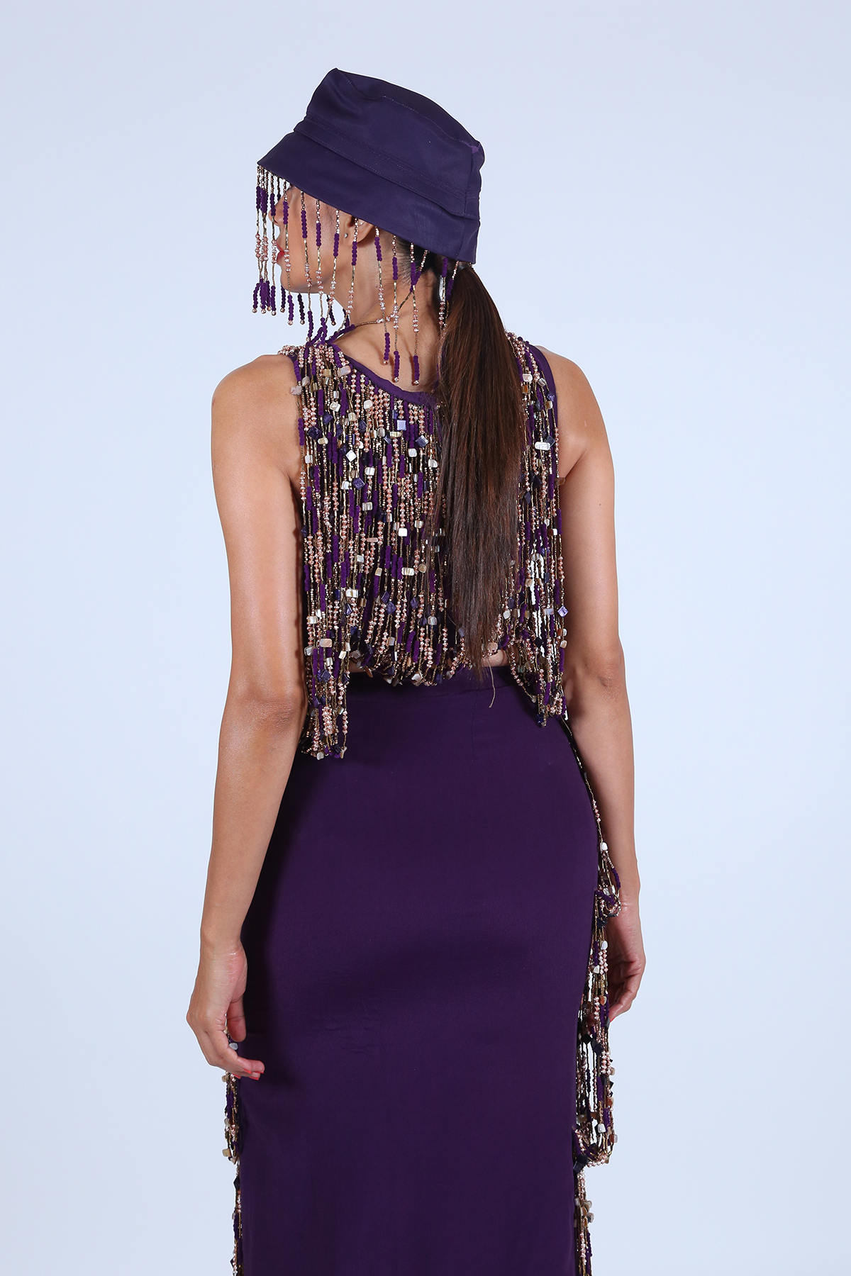 Deep Violet Embroidered Skirt