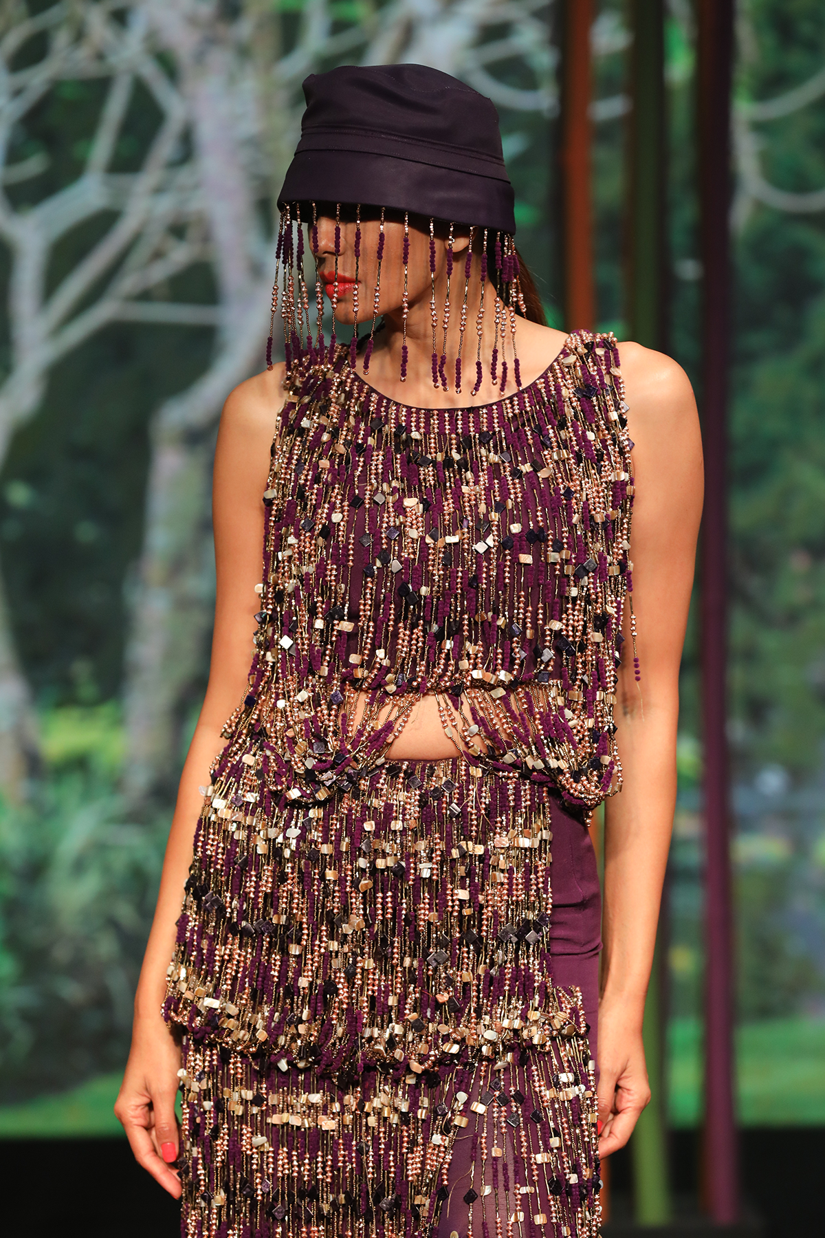 Deep Violet Embroidered Skirt