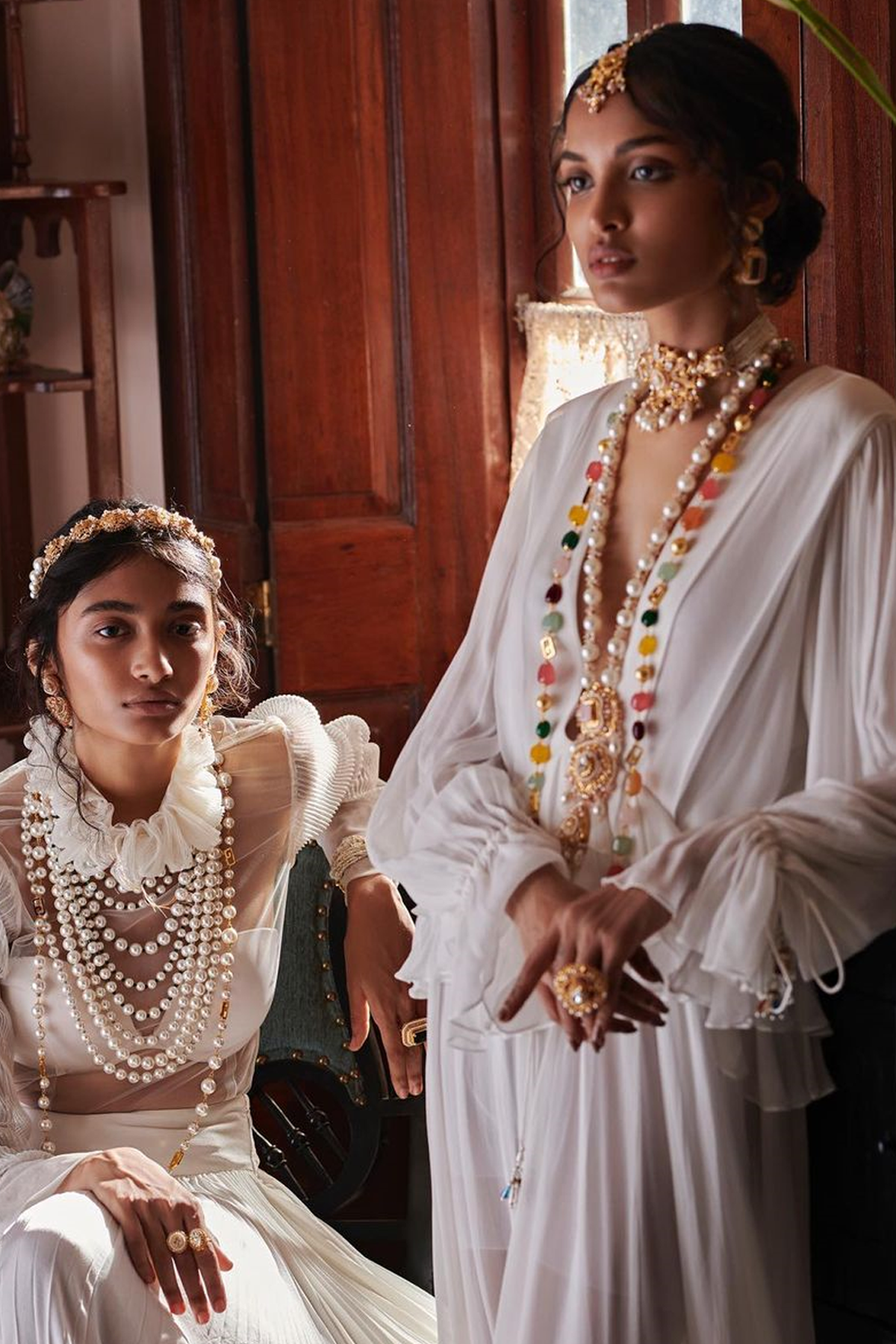 White Deep V Neck Maxi With Inner