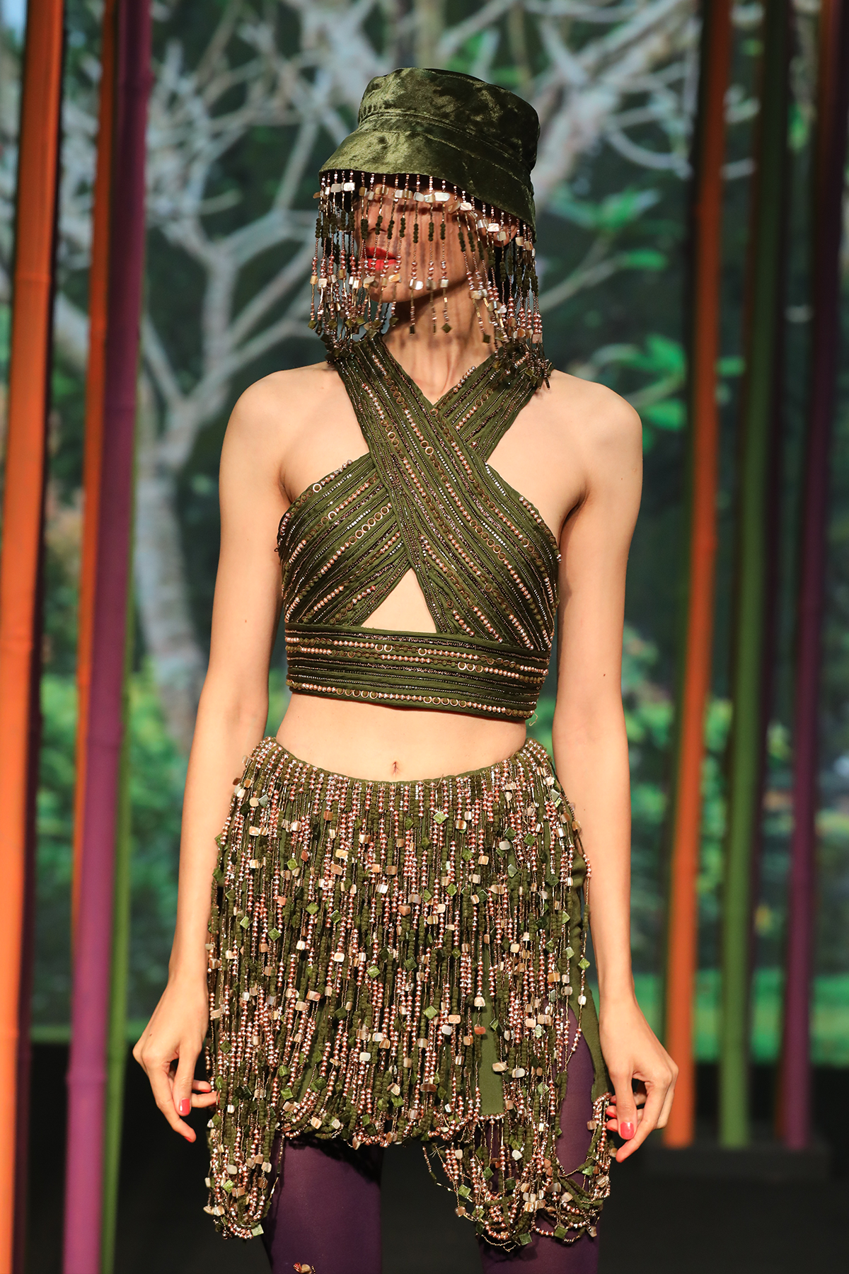 Hand-crafted Tasseled Short Skirt